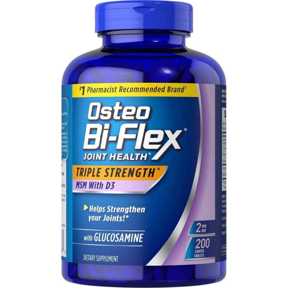 Osteo Bi-Flex Triple Strength Supplement with Glucosamine 1500mg & Vitamin D 1000IU - 200 Count (4 Pack) for Joint Support & Mobility - Ideal for Active Adults & Seniors