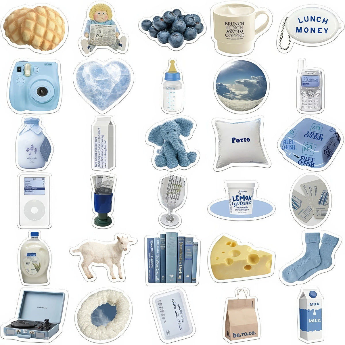 Bluecore Aesthetic Sticker Pack - 50 Unique Vinyl Decals for Laptops, Phones & Water Bottles - Perfect for DIY Crafts, Journaling & Personalizing Accessories