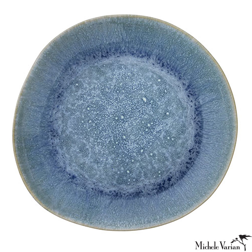 Ceramic Dinner Plate Set - Jazzy Atlantic Glaze - Elegant Porcelain Plates for Dining, Entertaining & Home Decor - Dishwasher & Microwave Safe