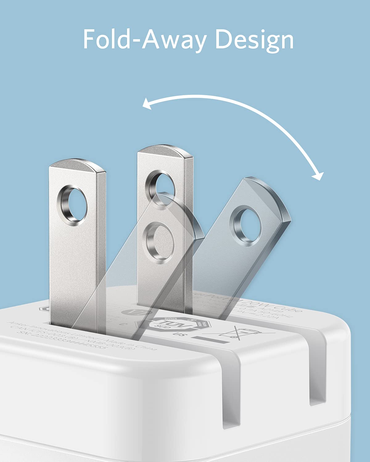 Anker 20W USB C Fast Charger Block with Foldable Plug - 2 Pack for iPhone 16/15/14/13, Samsung Galaxy S23/S22, Google Pixel 7/6, iPad Pro/Air - Compact PD Charging Adapter for Travel, Home & Office Use (Cable Not Included)