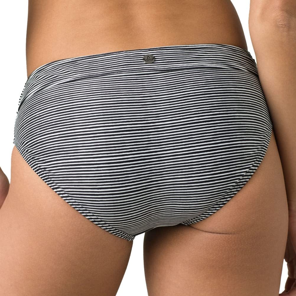 prAna Women's Ramba Bikini Bottom - Size Small, Black Wabi Stripe - Perfect for Beach Vacations, Pool Parties & Summer Getaways