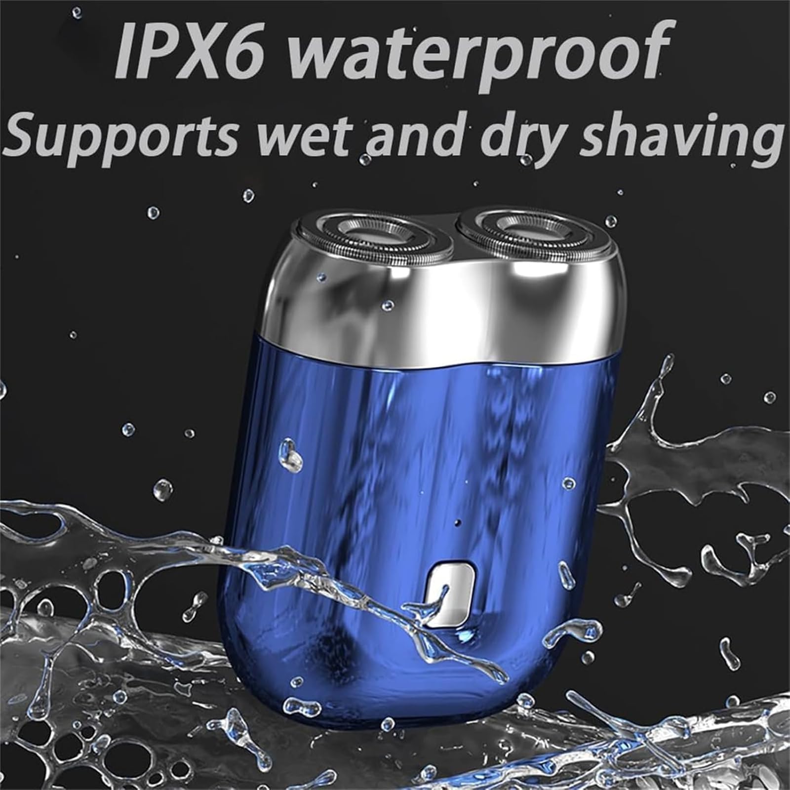 Rechargeable Waterproof Electric Razor for Men - Mini Travel Shaver with Double Head, Portable & Cordless - Perfect for Home, Gym, Travel & On-the-Go Grooming