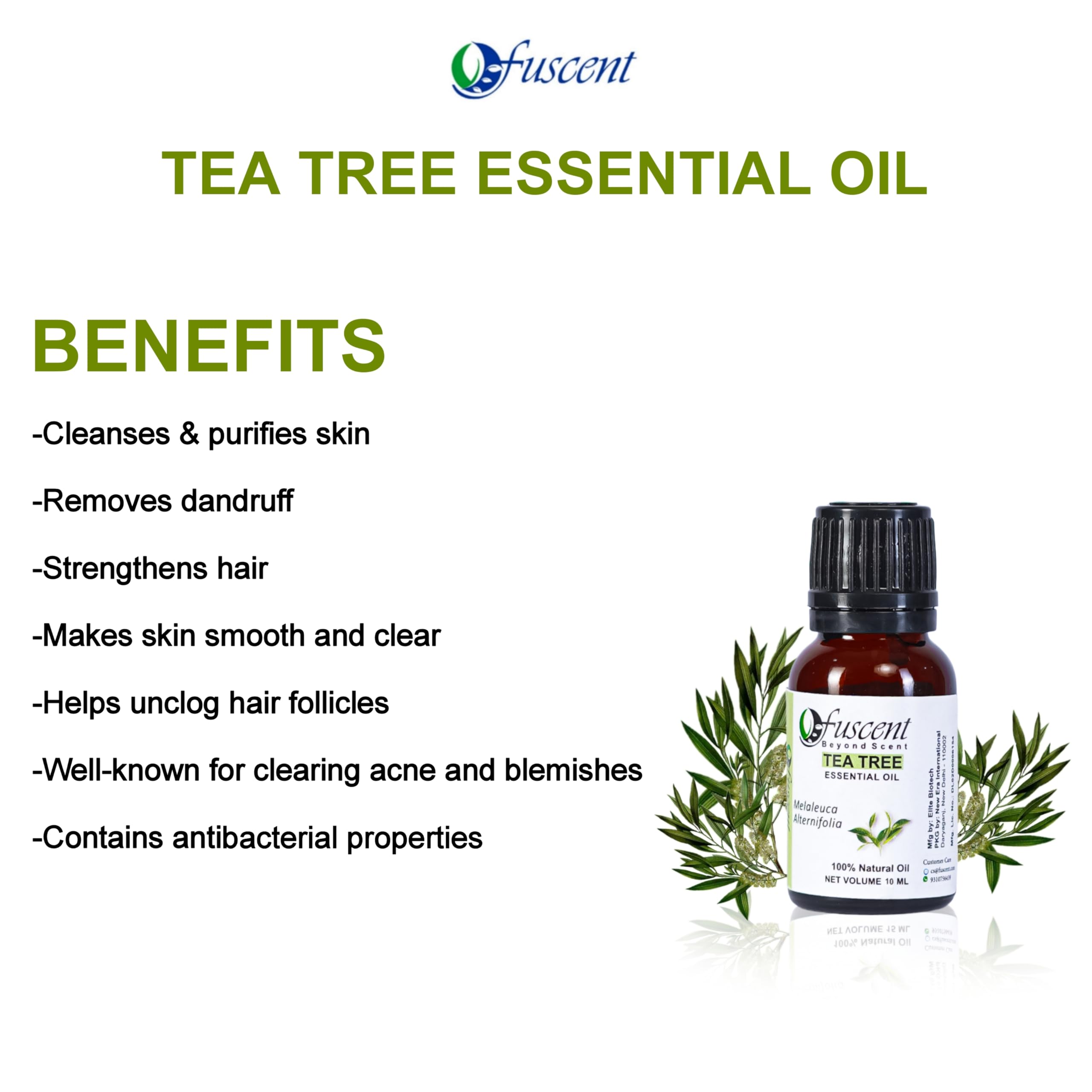 Pure Tea Tree Essential Oil 10ml - 100% Natural, Undiluted for Aromatherapy, Soap Making & Home Fragrance | Relaxation & Stress Relief | Perfect for Diffusers, Skincare & DIY Beauty