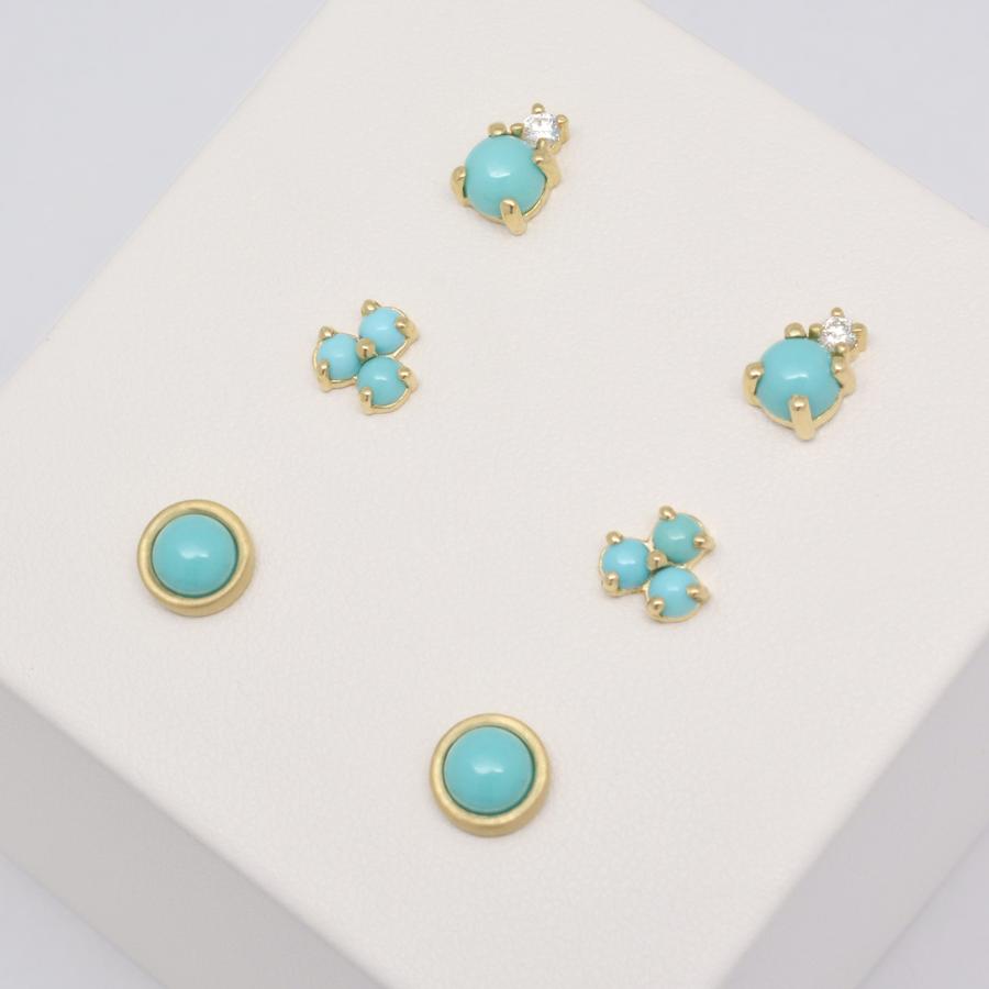 Diamond Duo Earrings for Women - Elegant 14K Gold Stud Earrings with Sparkling Stones | Perfect for Weddings, Parties & Everyday Wear
