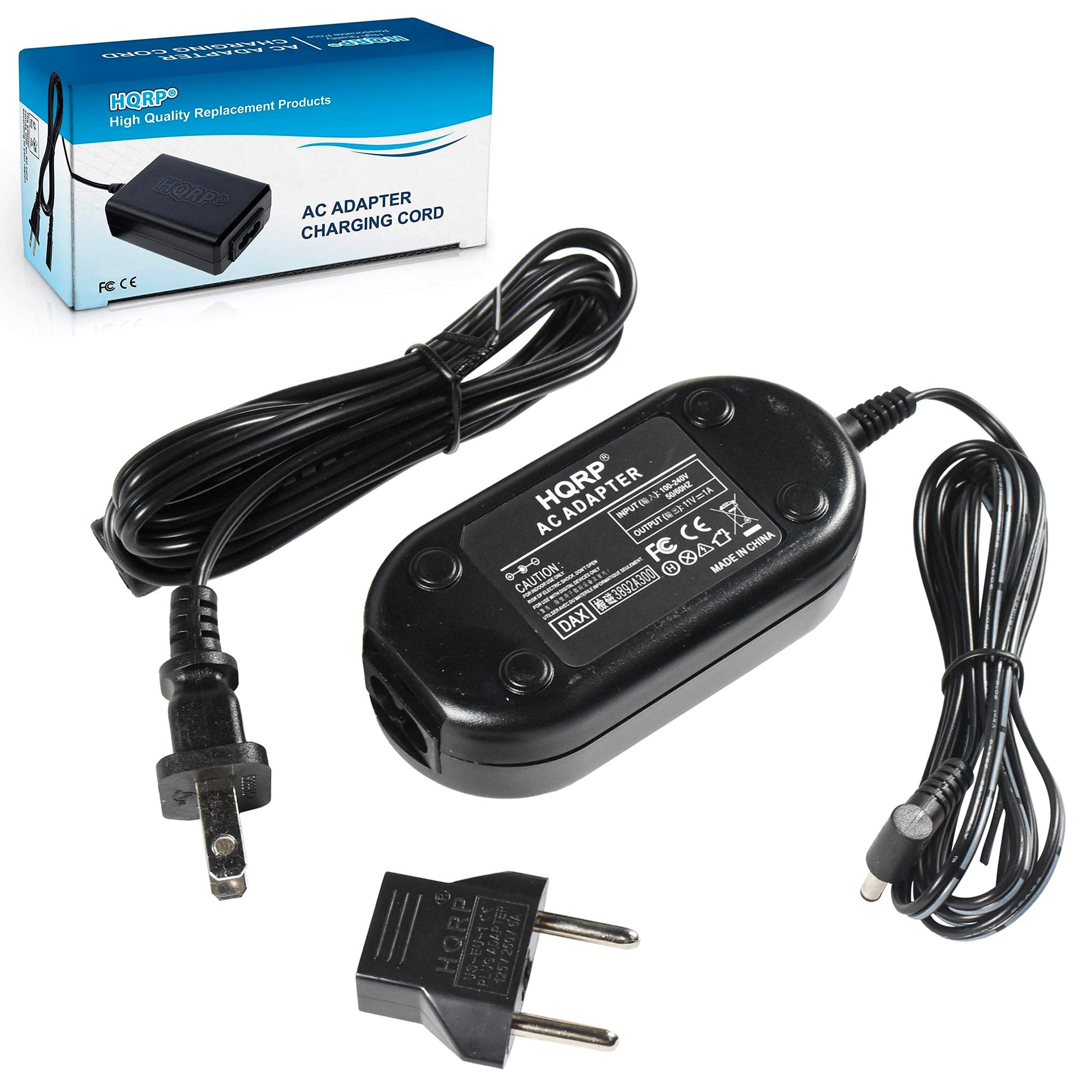 HQRP AC Power Adapter for JVC Camcorder Models AP-V10U, AP-V11U, AP-V12U, AP-V13U, GR-D22, GR-D30, GR-D31, GR-D70, GR-DV500, GR-DV800, GR-DV801, GR-DVL120, GR-DVL210, GR-DVL220 - Includes Euro Plug Adapter - Perfect for Travel & Home Video Recording