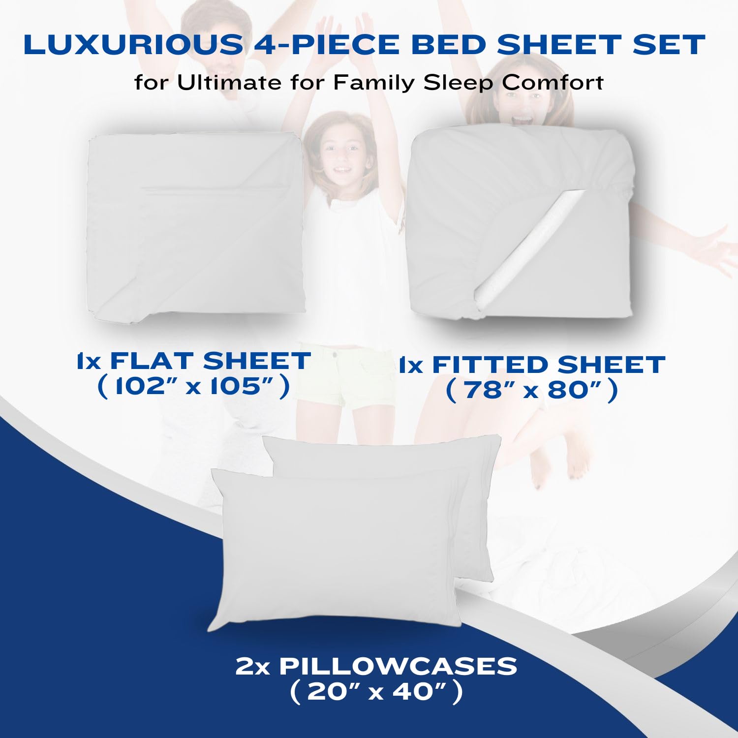 Dreamcare Cooling Full Size Sheet Set - 4pc Soft 100% Brushed Polyester Bed Sheets with Deep 15