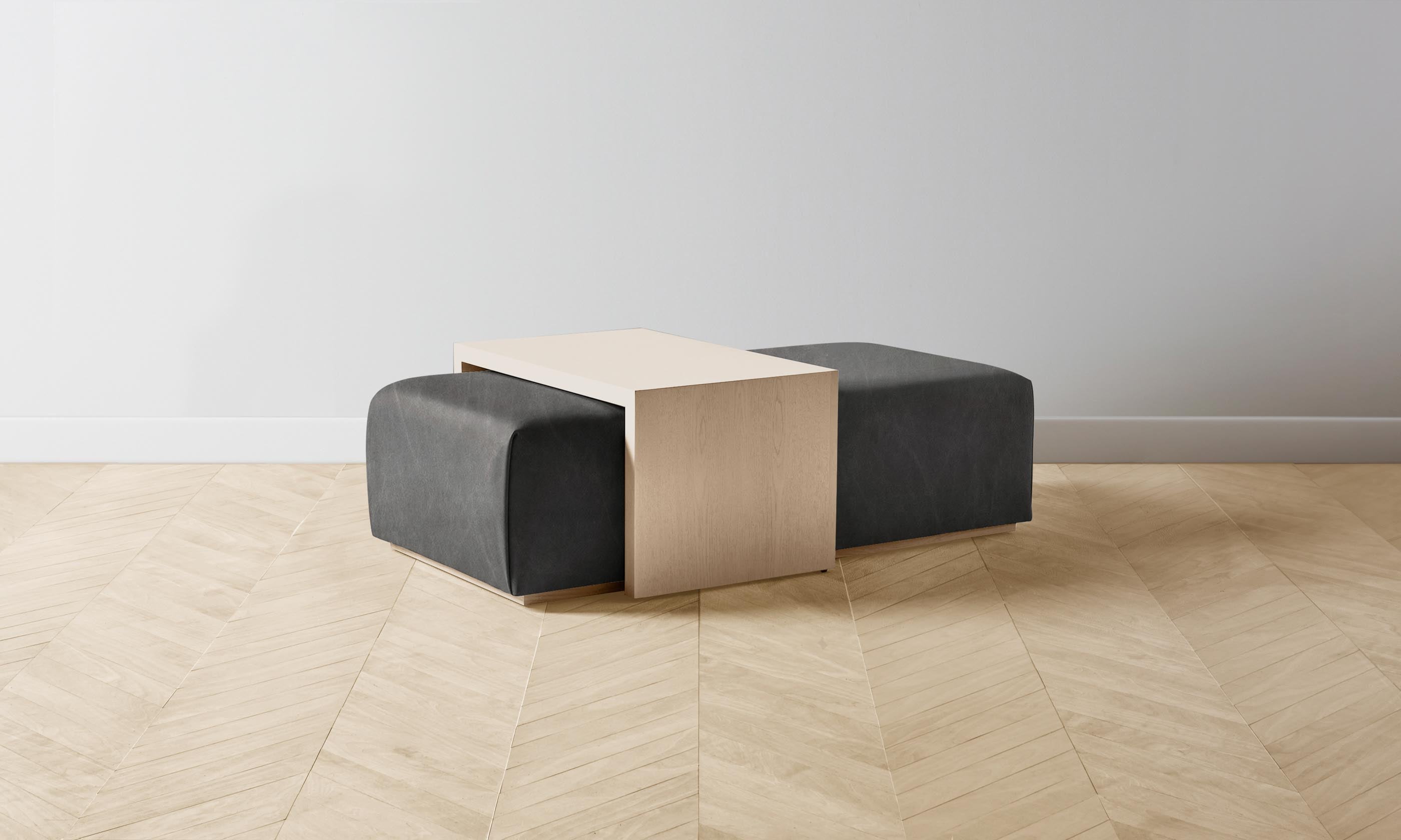 The Bowery Ottoman - Premium Tuscan Leather Seal, Stylish Footrest & Living Room Accent for Home Decor