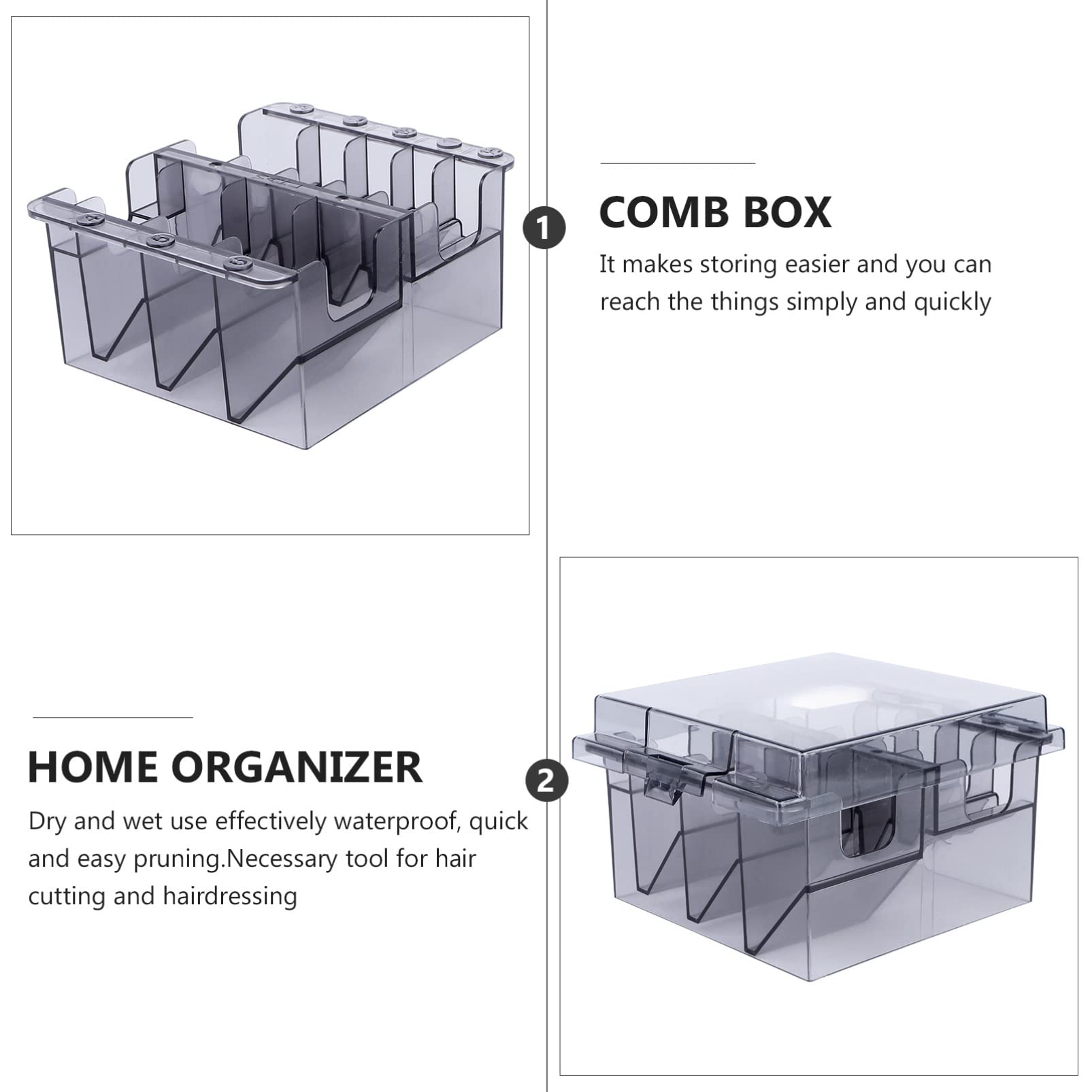 Professional Grey Plastic Blade Organizer - Barber Comb Storage Box Holds 10 Blades | Perfect for Salon, Barbershop & Home Grooming Organization