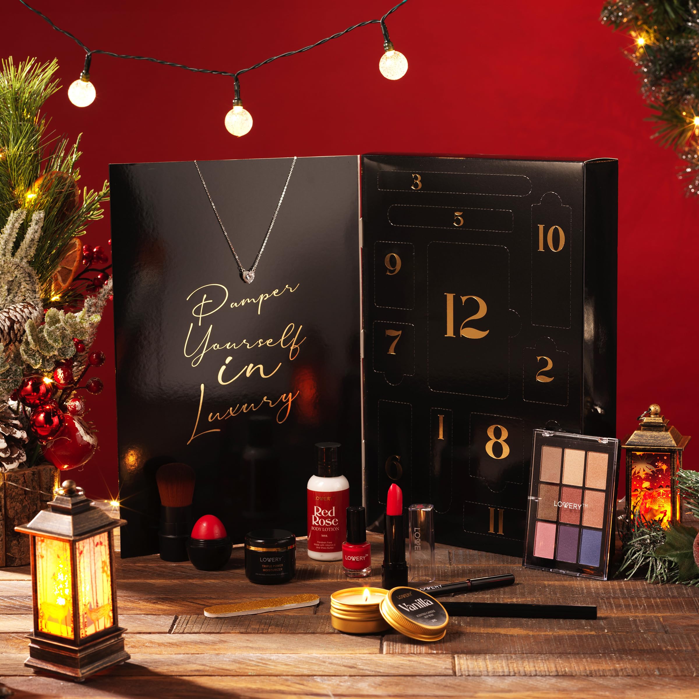 12-Day Beauty Gift Set for Women - Skincare & Makeup Birthday Gift Box with Surprises | Perfect for Her Birthday, Anniversary, Valentine's Day & Special Occasions