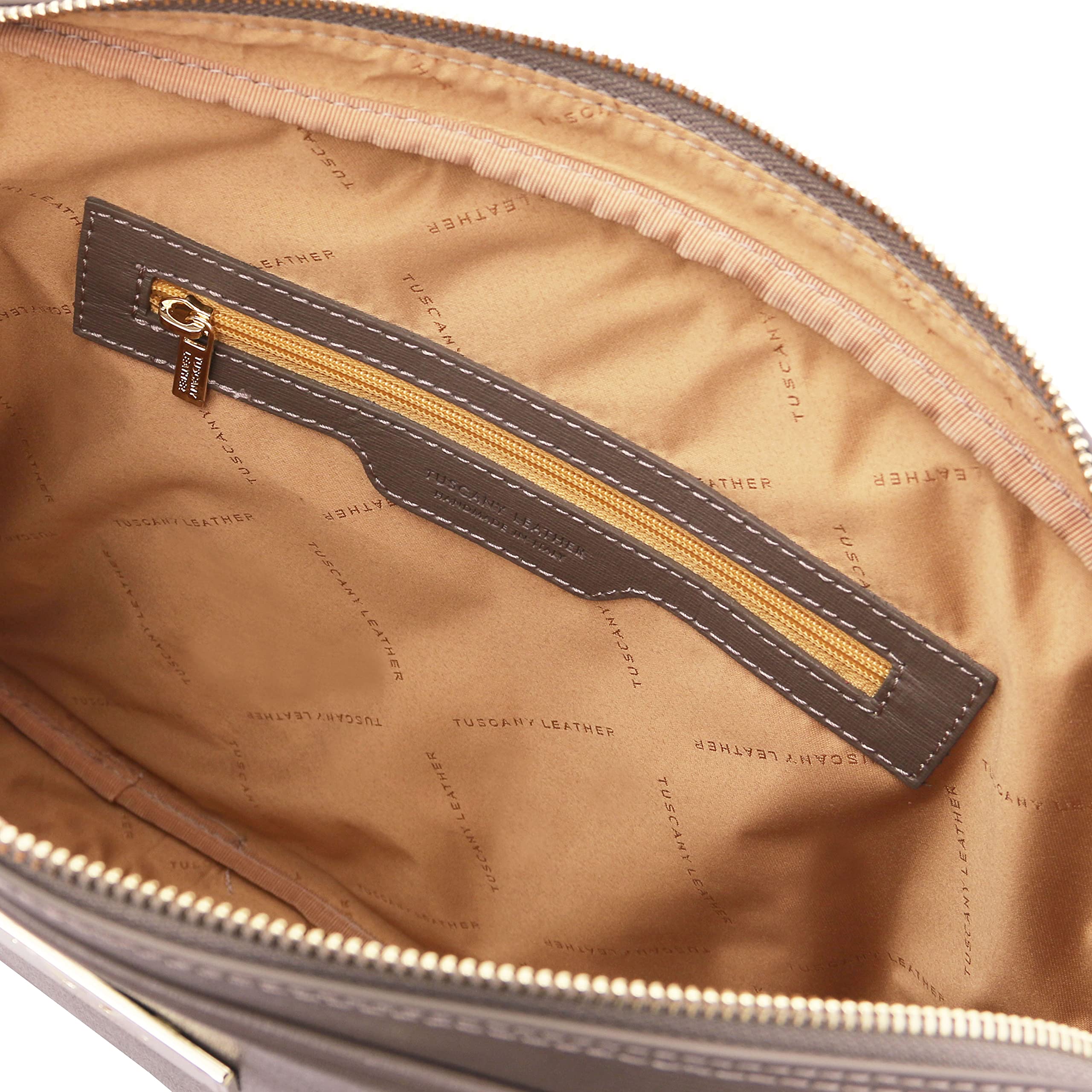 Premium Tuscany Leather Prato Saffiano Laptop Case - 15.6 Inch Business Laptop Sleeve - Durable Dark Taupe Leather Cover for MacBook & Windows Laptops - Perfect for Office, Travel & School