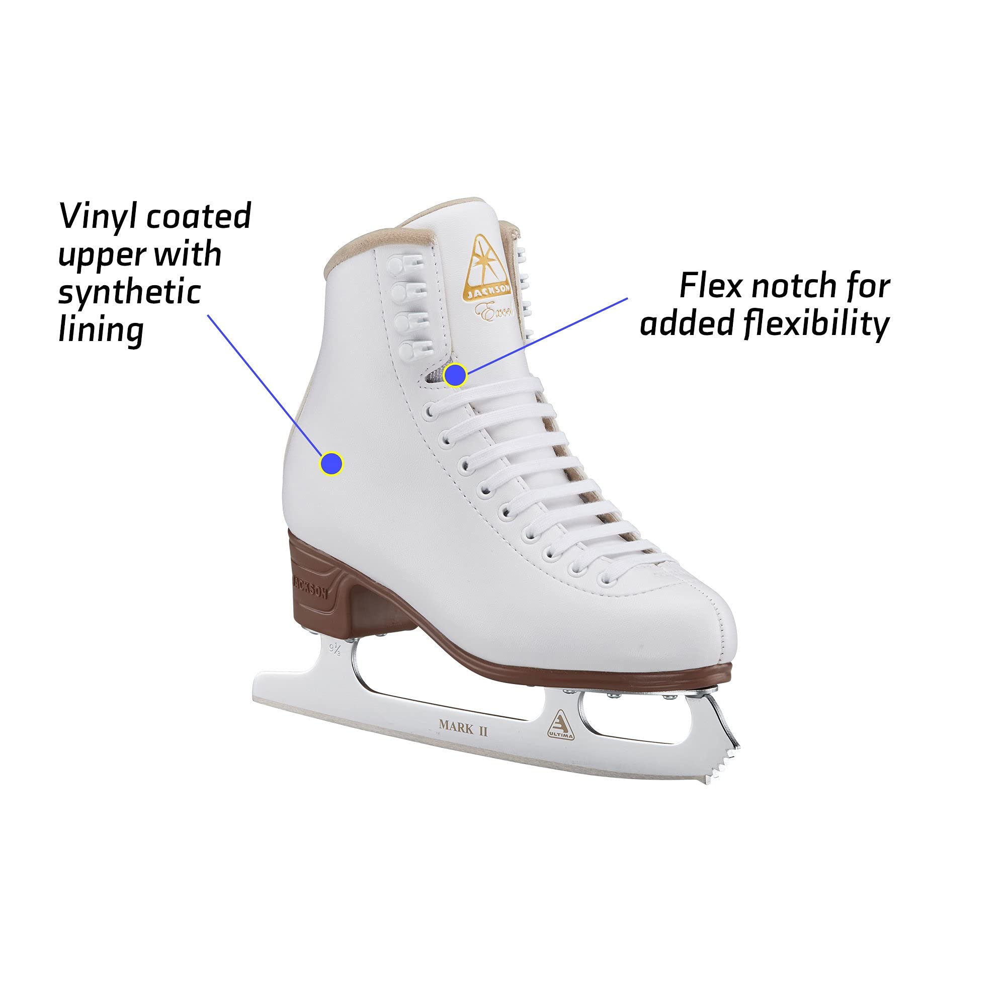 Jackson Ultima Excel Women's & Girls Figure Skates - Premium Ice Skating Boots for Performance & Comfort | Perfect for Training, Competitions & Recreational Skating