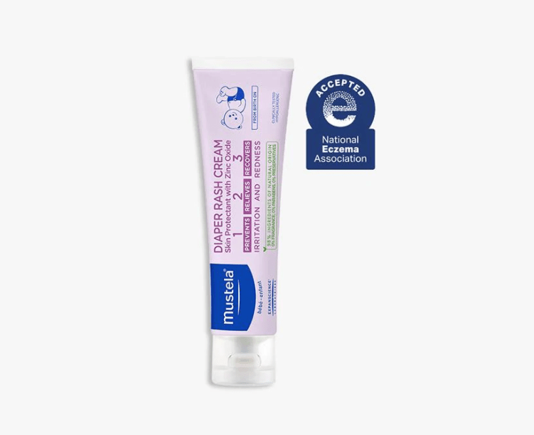 Mustela Vitamin Barrier Diaper Rash Cream for Babies - 3.8 oz | Hypoallergenic & Fragrance-Free | Protects & Soothes Sensitive Skin | Perfect for Diaper Changes & Overnight Protection