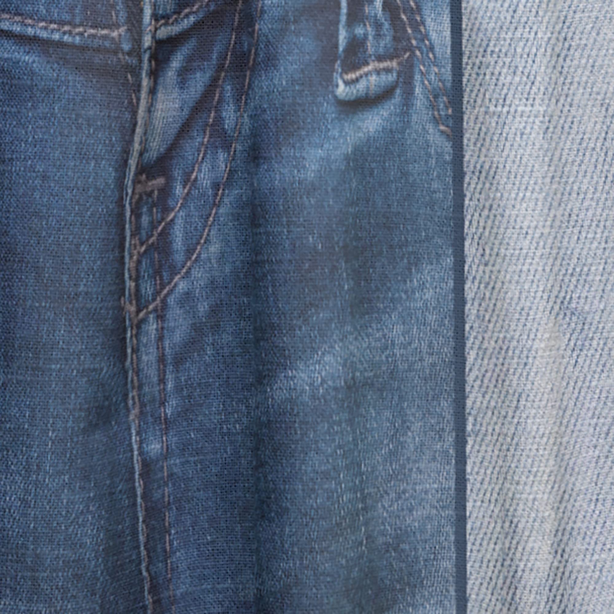 DesignQ Blue Jeans Thermal Insulated Curtains - Single Panel 52x63 - Blackout Drapes for Bedroom & Living Room - Perfect for Home Decor & Light Control