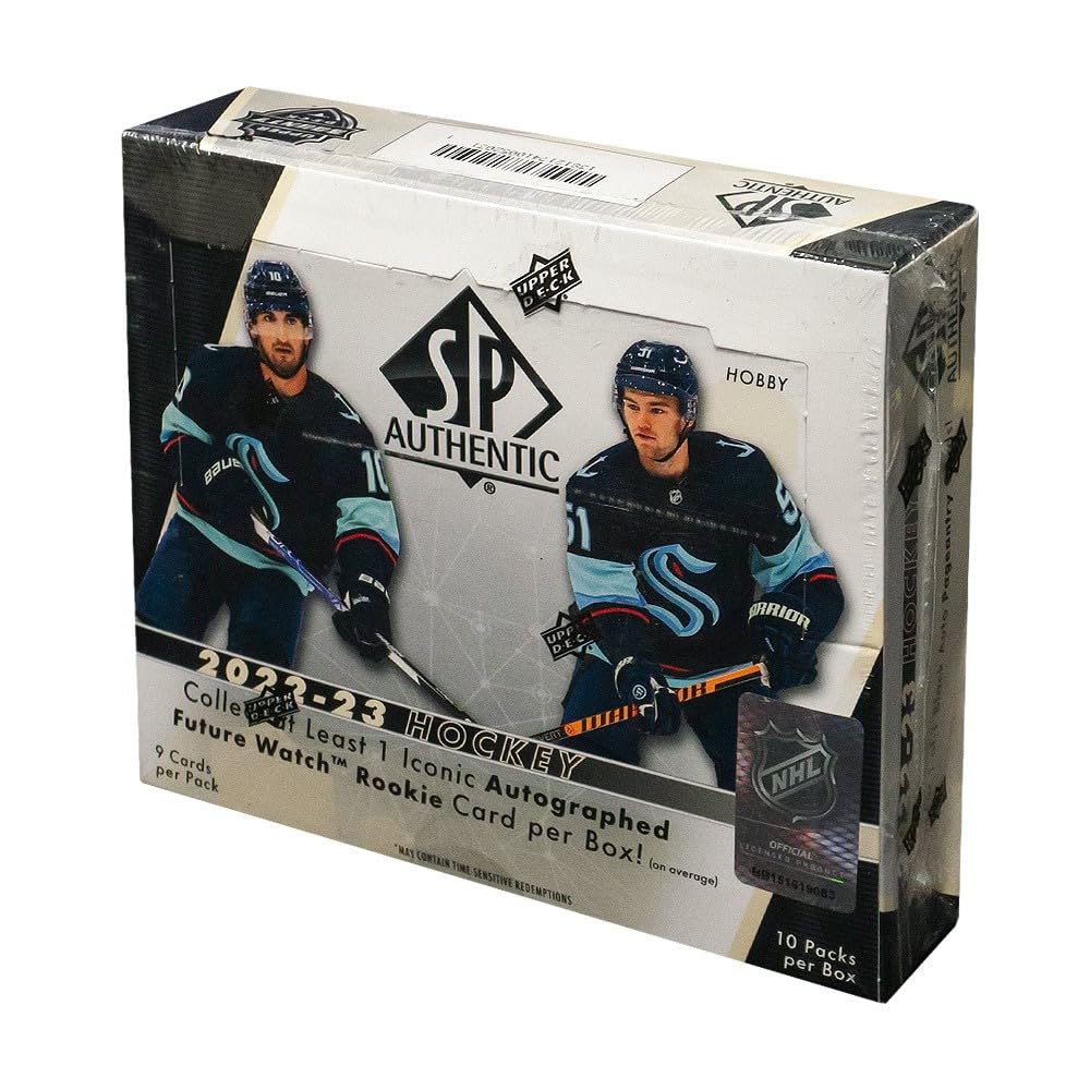 2022-23 Upper Deck SP Authentic Hockey Hobby Box - Premium NHL Trading Cards Collection for Collectors & Investors - Perfect for Gifts, Display, and Trading Card Games