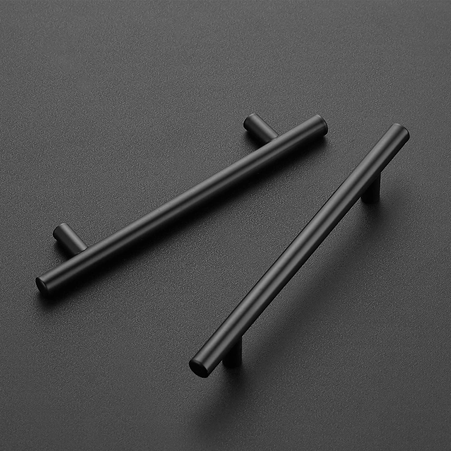 Home Expert 25 Pack 7.38'' Matte Black Cabinet Pulls - Stainless Steel Kitchen Cabinet Handles (7-3/8 Inch Length, 5 Inch Hole Center) - Durable Drawer Pulls for Modern Kitchens, Bathrooms & Furniture Upgrades