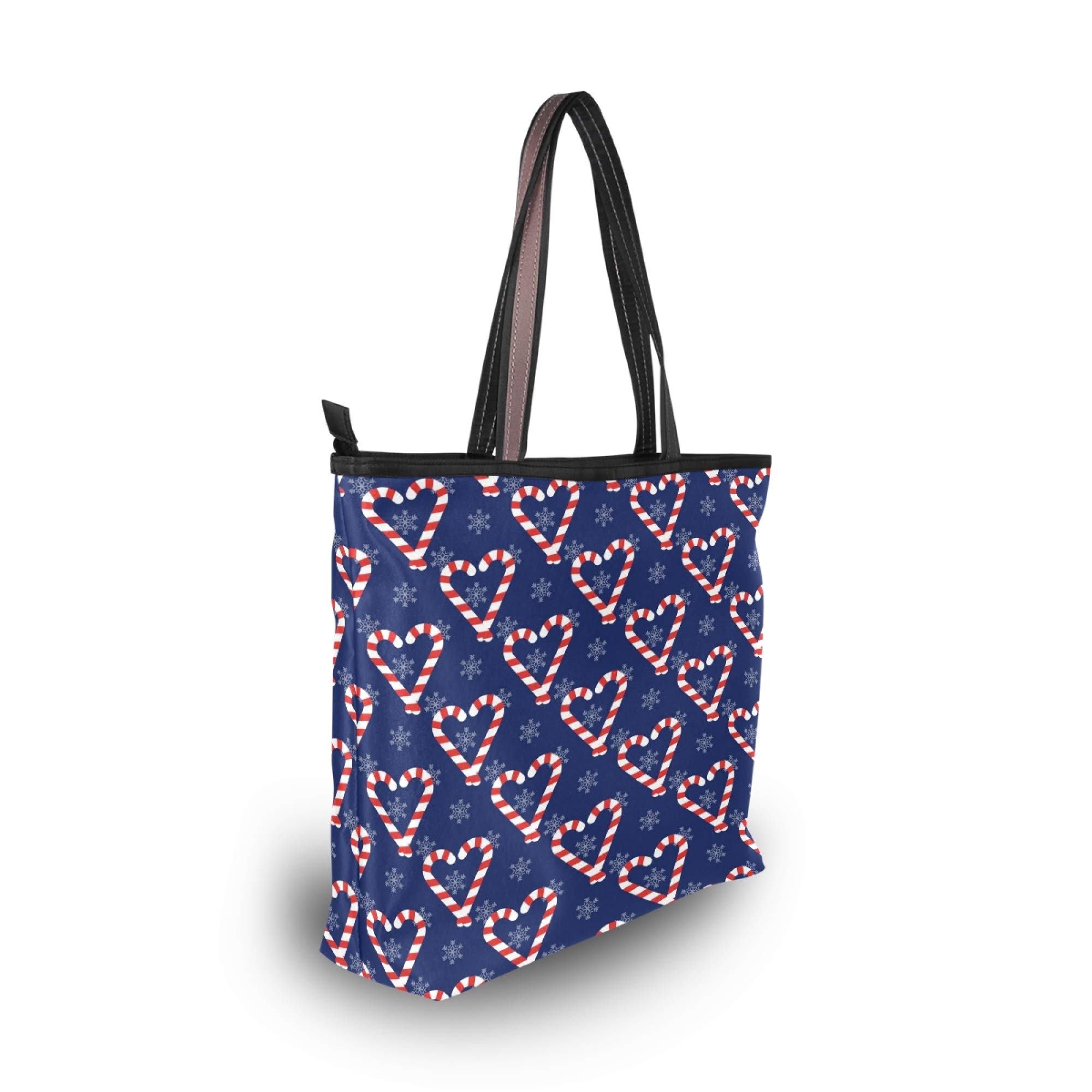 Women's Christmas Tote Bag with Zipper - Holiday Shoulder Handbag for Gift Giving, Party & Travel | Fashionable Large Capacity Purse for Work, Shopping & Daily Use