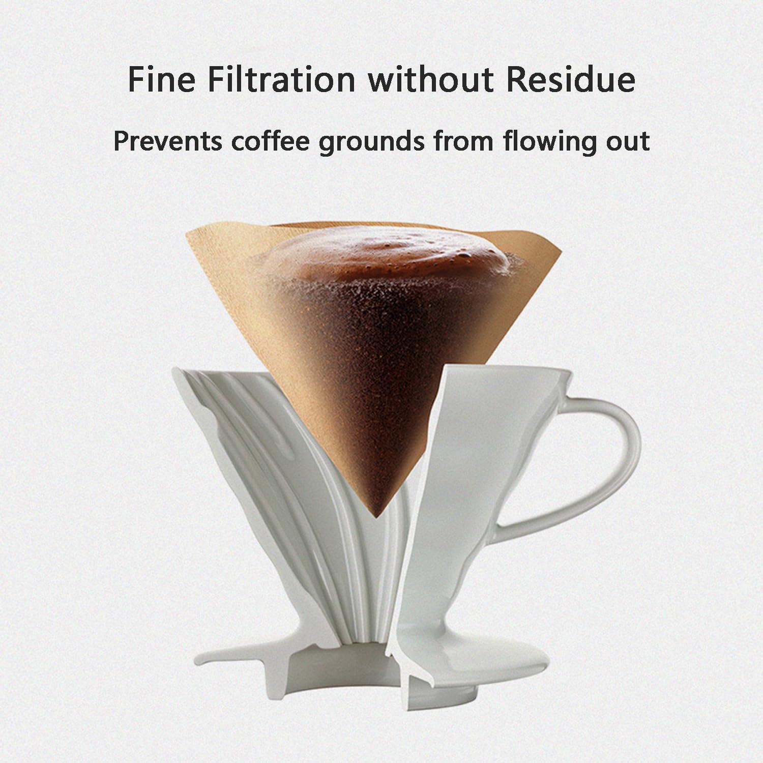 Premium Porcelain Pour Over Coffee Maker - Manual Slow Brew Dripper for Single Cup, Travel, Camping & Office Use - Ideal for Home Baristas & Coffee Lovers (White, Large 2-4 Cups) - Perfect for Morning Rituals, Outdoor Adventures & Specialty Coffee Brewing