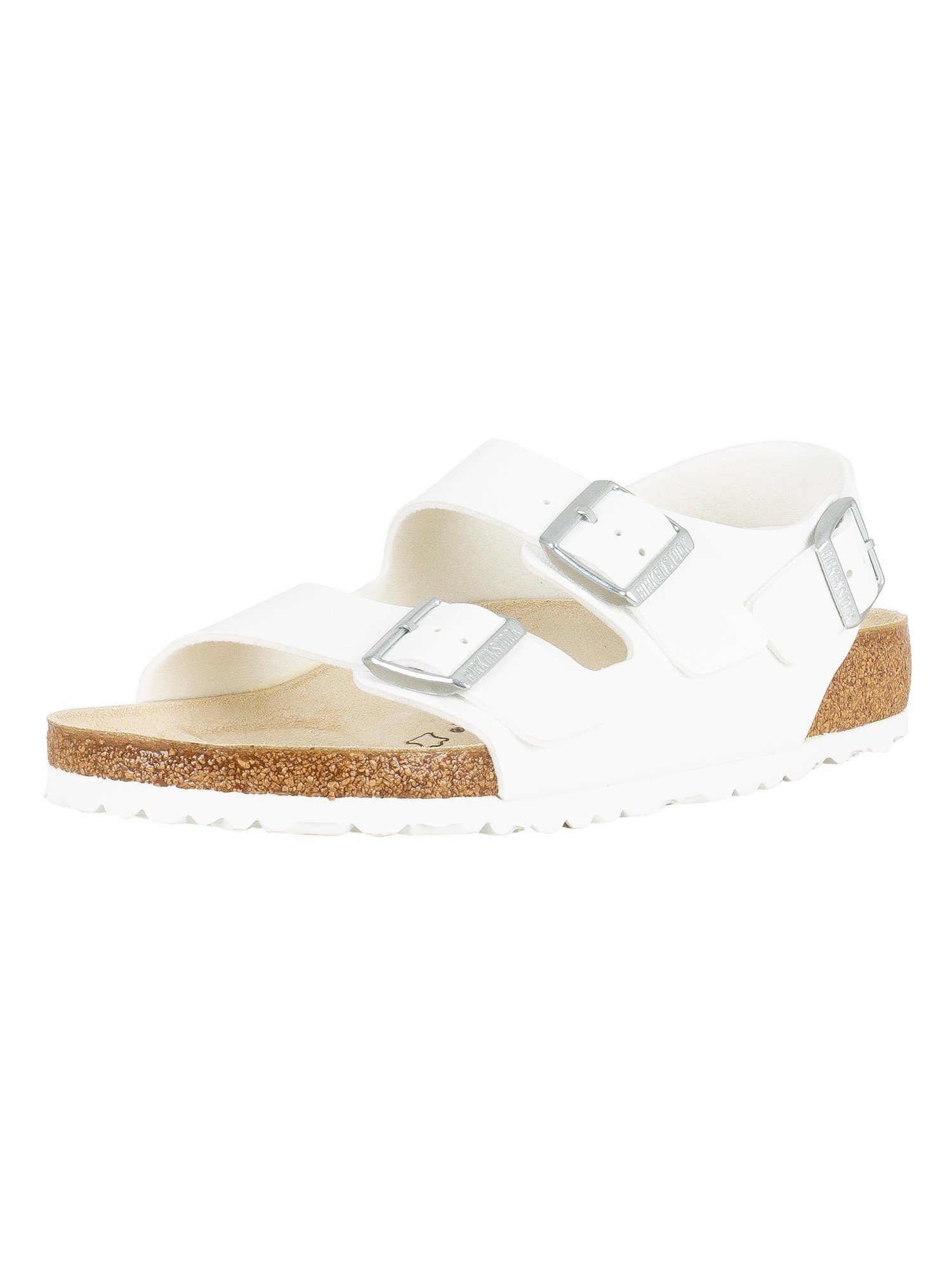 Birkenstock Women's Milano White Birko-Flor Sandals Size 40 EU | Comfortable Orthopedic Footbed | Perfect for Walking, Travel & Summer Outfits