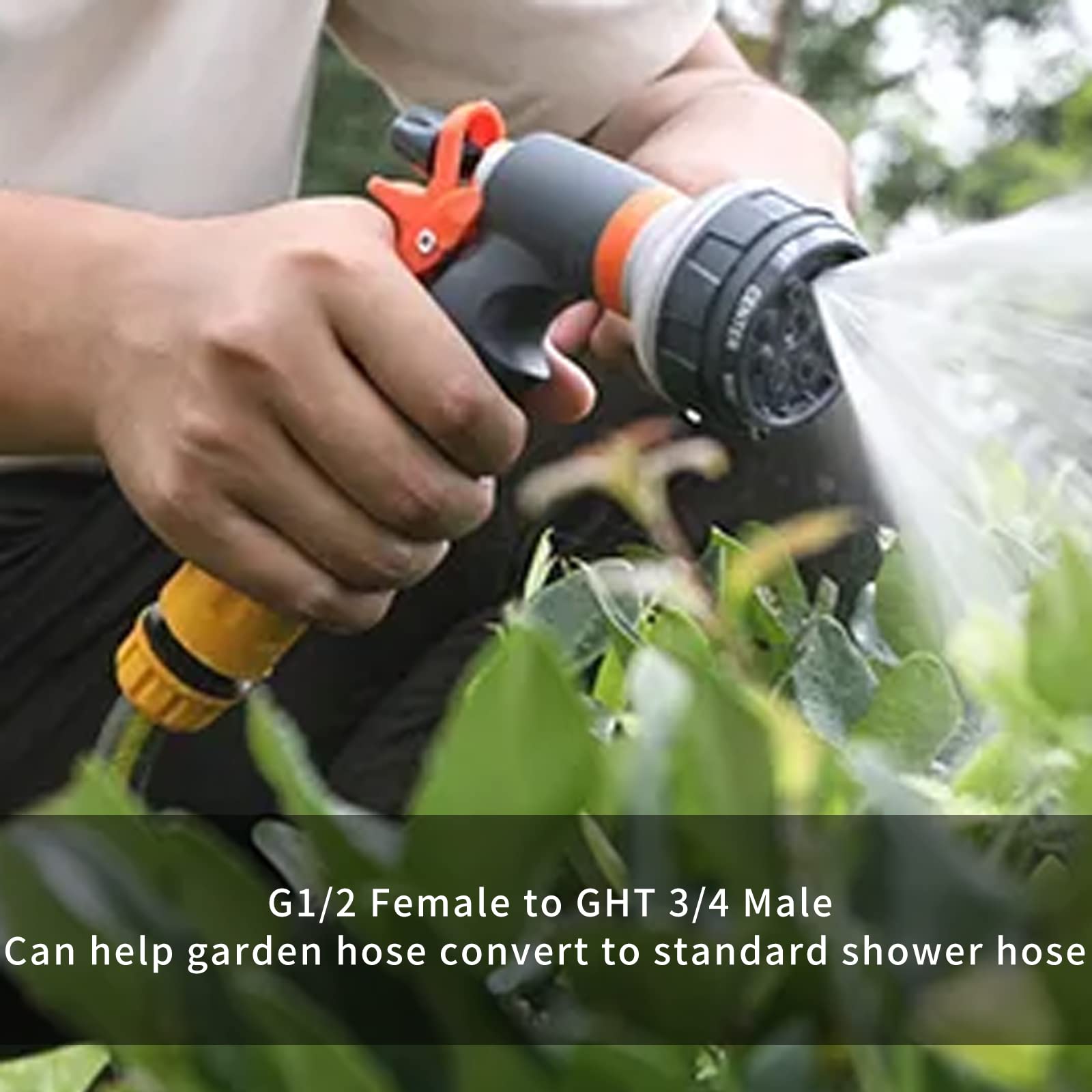 2 Pack G1/2 Female to GHT 3/4 Male Brass Hose Adapter - Threaded Pipe Fitting Connector Coupler for Garden Water Hose - Perfect for Irrigation, Sprinkler Systems & Outdoor Plumbing Connections