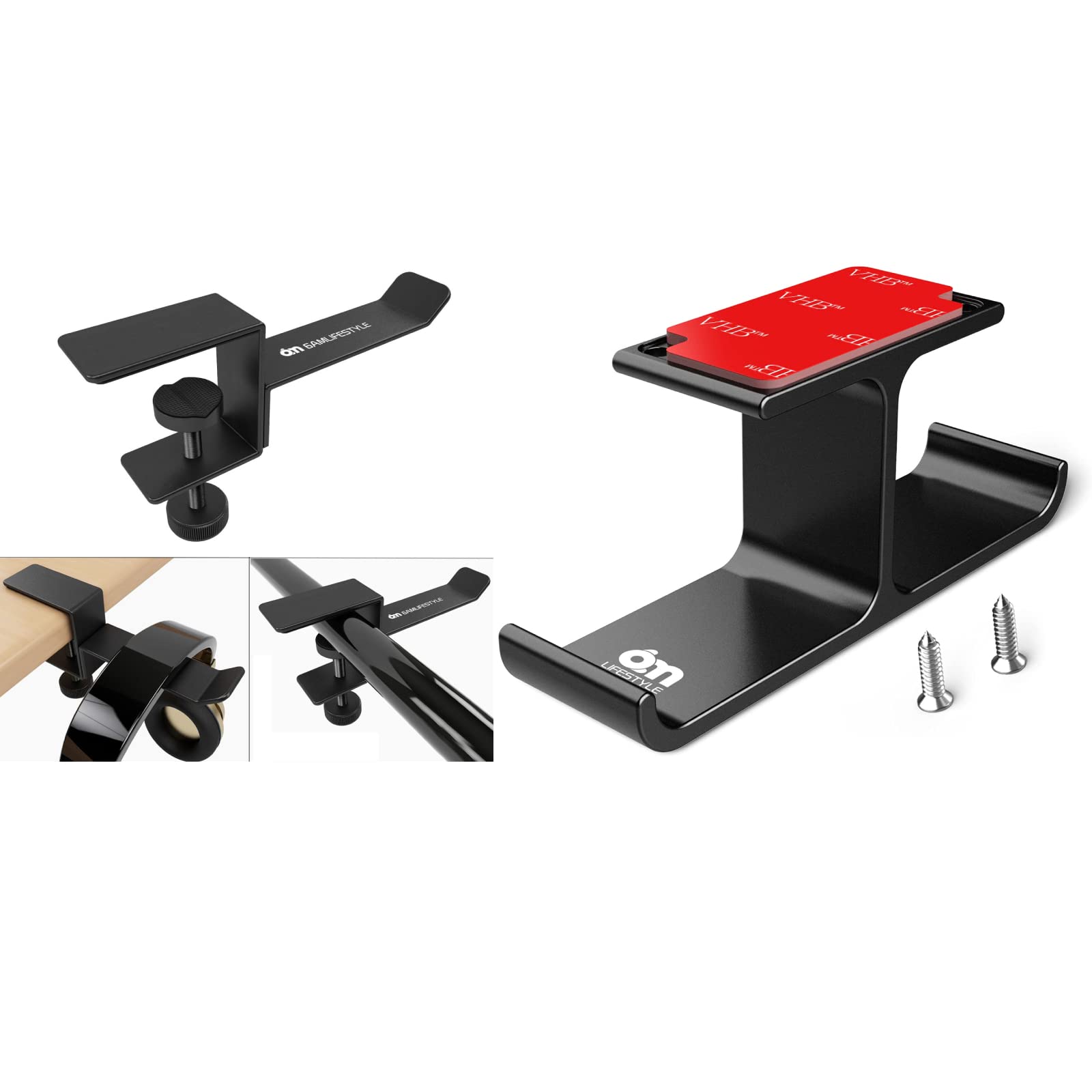 6amLifestyle Adjustable Headphone Stand Hanger for PC Gaming & DJ Headsets - Universal Headset Holder with Clamp for Desk, Office, and Studio Organization