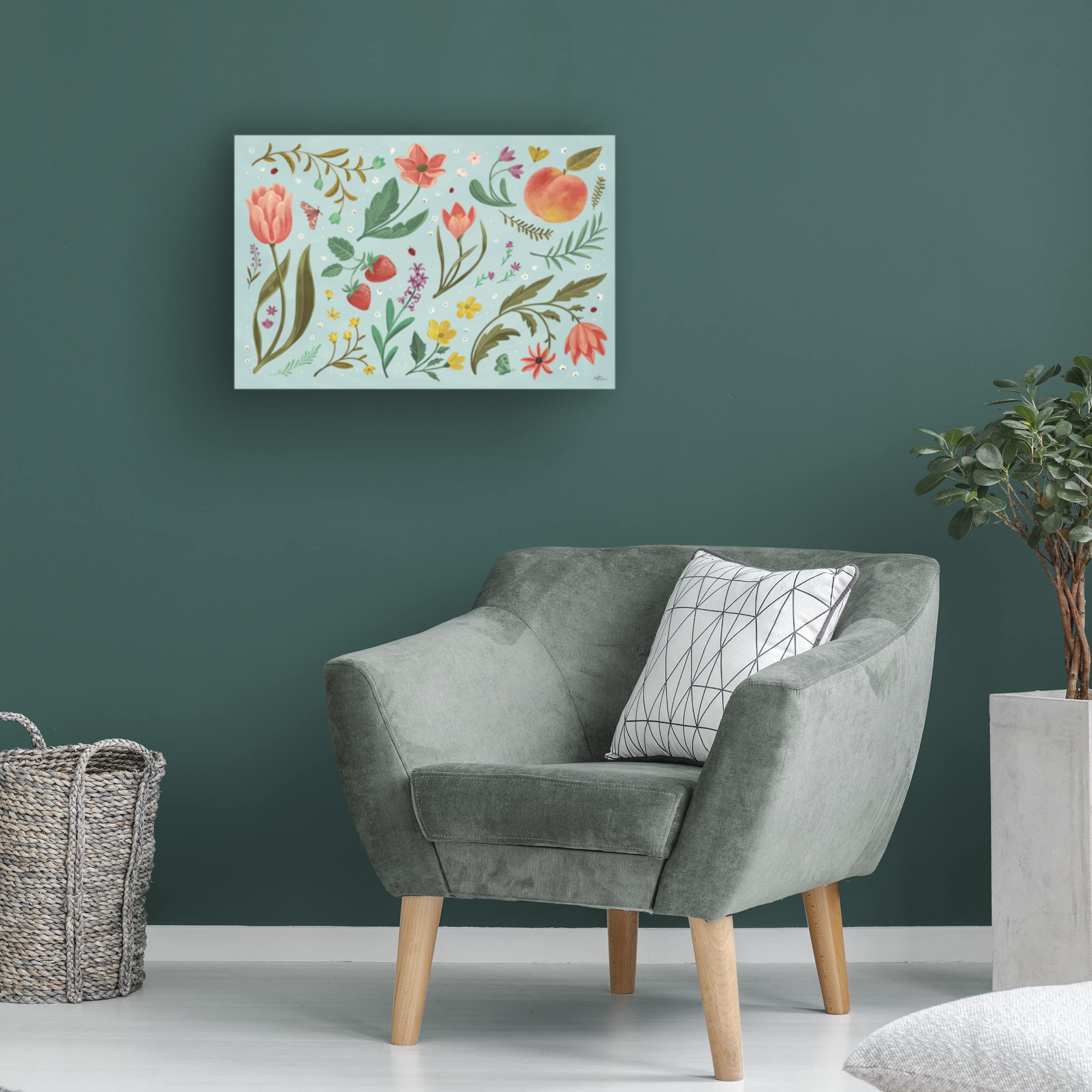 Janelle Penner 'Spring Botanical I' Canvas Art Print - Floral Wall Decor for Living Room, Bedroom & Office - Trademark Fine Art Collection