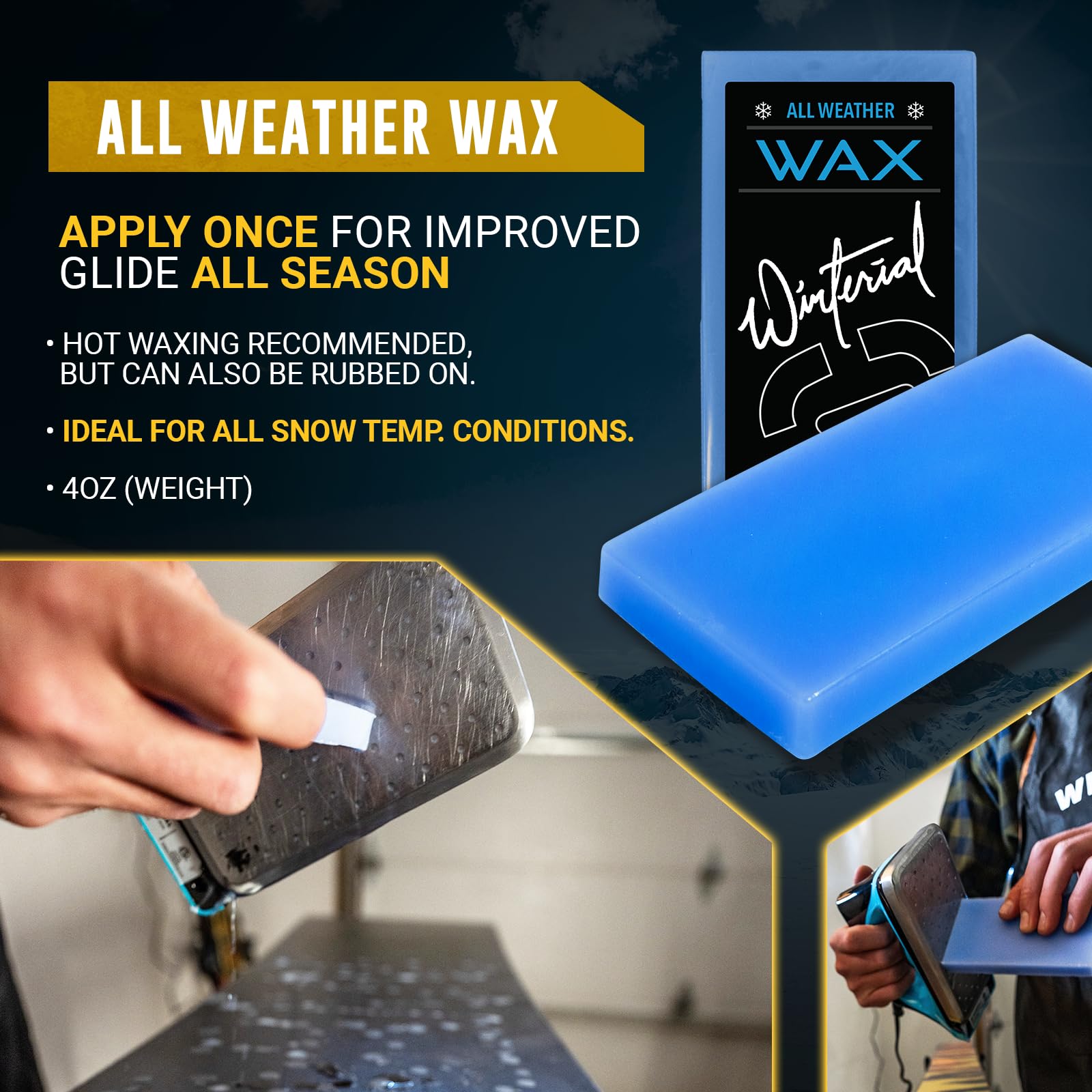 Winterial Complete Snowboard & Ski Tuning Kit - All-Temp Wax, Edge Tuner, PTEX Rods, Waxing Iron & Apron for Professional-Grade Maintenance at Home or On the Go - Perfect for Pre-Season Prep, Mid-Season Touch-Ups & Post-Season Storage