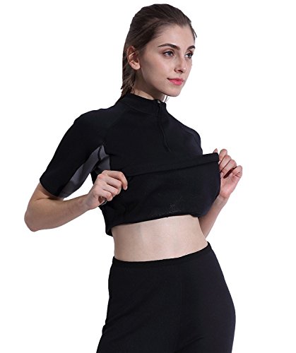 Valentina Hot Body Shaper T-Shirt for Women - Slimming Workout & Sauna Suit - Stomach Abdominal Trainer for Weight Loss - Perfect for Gym, Yoga & Postpartum Recovery
