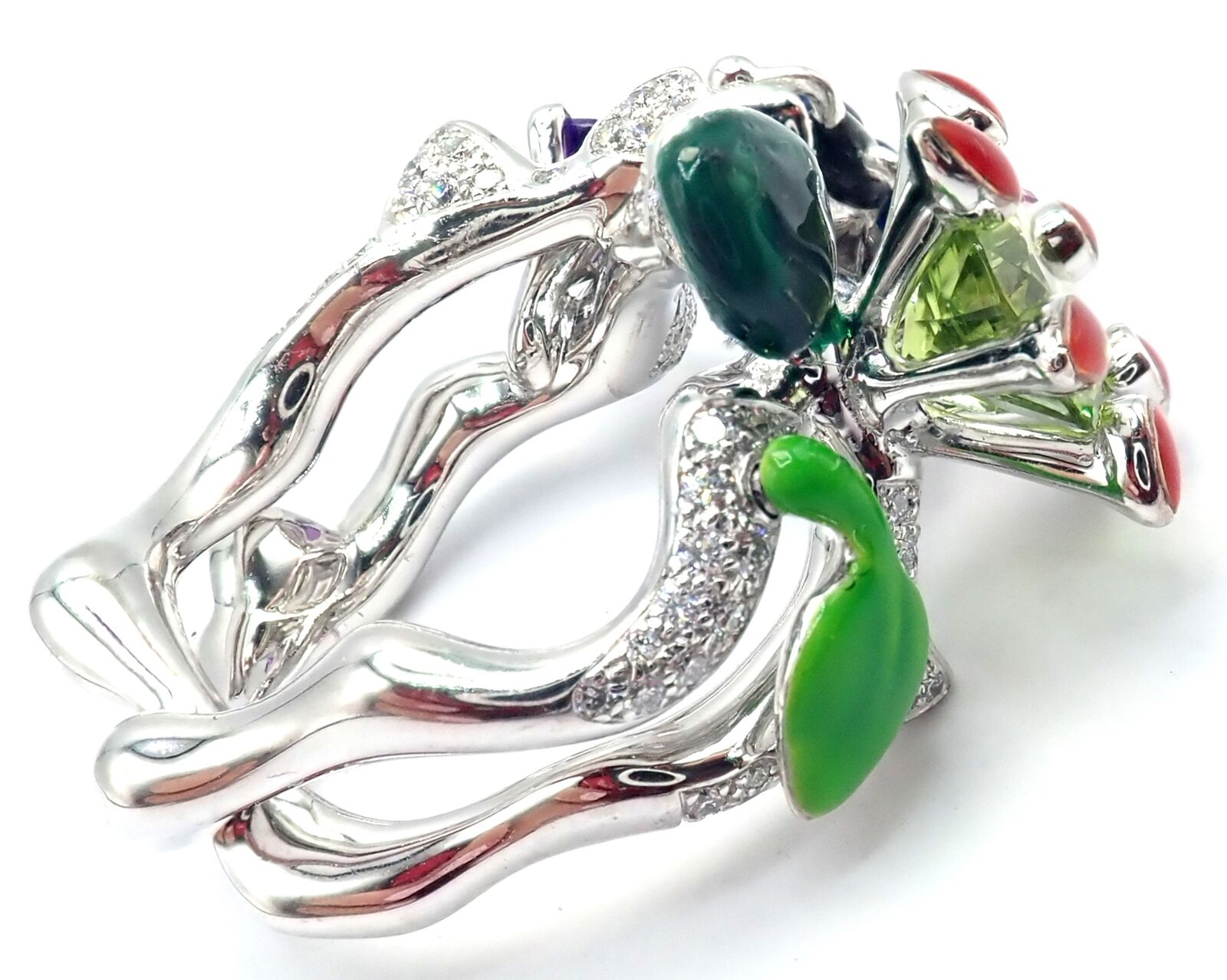 Christian Dior Milly Carnivora Epinosa 18K Gold Diamond Peridot Tourmaline Ring - Luxury Jewelry for Women, Perfect for Weddings, Anniversaries & Special Occasions
