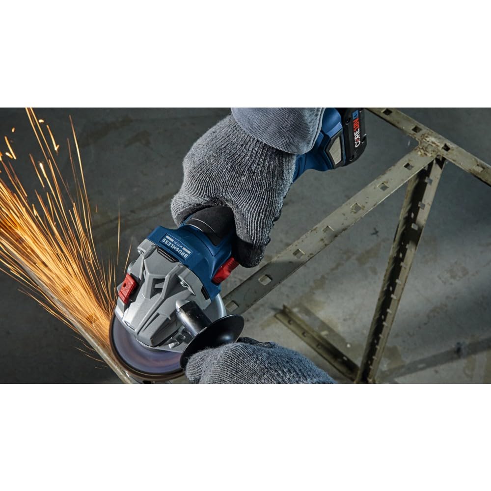 BOSCH GWS18V-8N 18V Cordless Brushless 4-1/2 Inch Angle Grinder with Slide Switch - Bare Tool for Metal Cutting, Grinding, and Polishing | Ideal for Construction, Welding, and DIY Projects