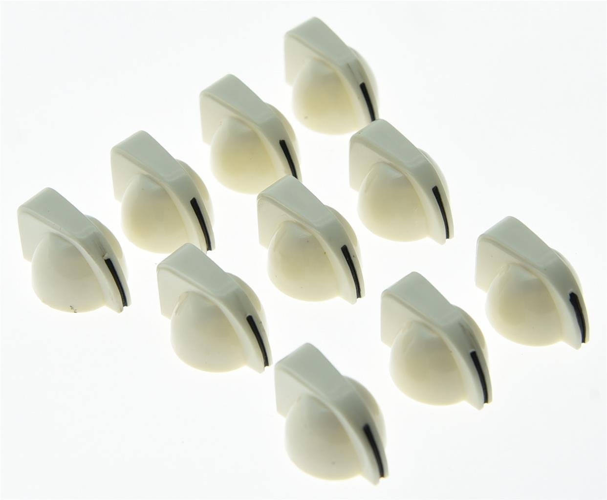 KAISH 10x Mini Guitar Amplifier Knobs - White Chicken Head Style Replacement Control Knobs for Effect Pedals & Guitar Amps - Perfect for DIY Guitar Mods & Amp Upgrades