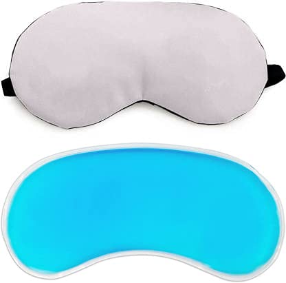 SONEEV MART Cooling Gel Eye Mask for Sleeping - Pack of 1, Relief for Dark Circles, Puffy Eyes, Dry Eyes & Eye Fatigue (White) - Perfect for Nighttime Relaxation, Travel & Stress Relief
