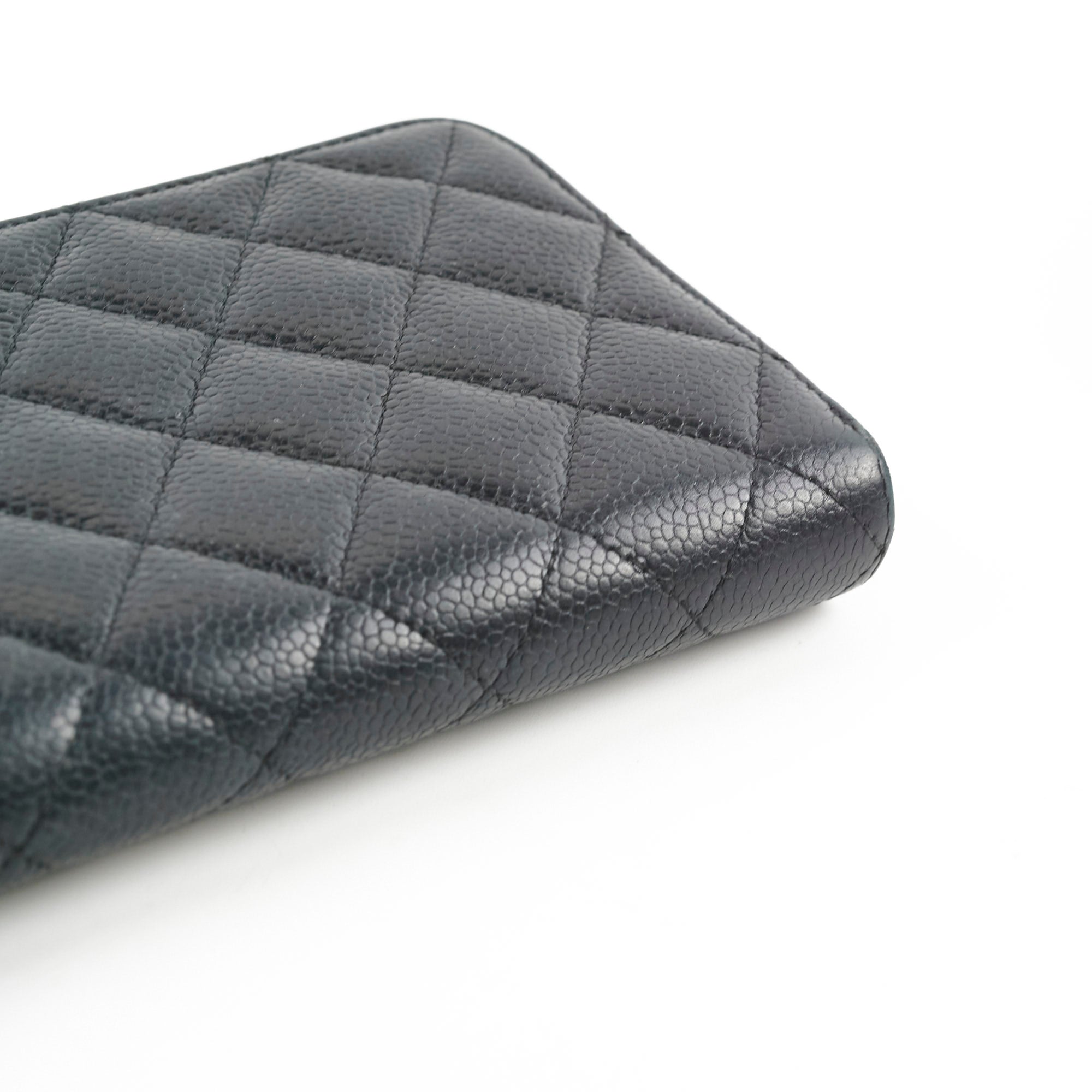 Chanel Caviar Leather Long Wallet for Women - Black Luxury Designer Clutch with Multiple Card Slots - Perfect for Everyday Use & Special Occasions