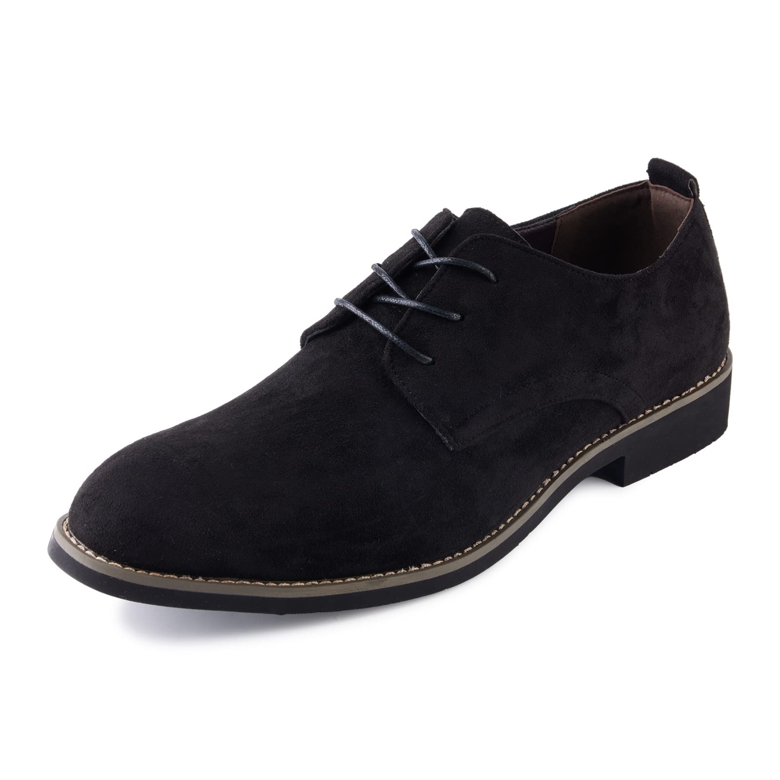 Men's Suede Brogue Dress Shoes - Classic Oxford Lace-Up Formal & Casual Derbys for Business, Office & Wedding Events