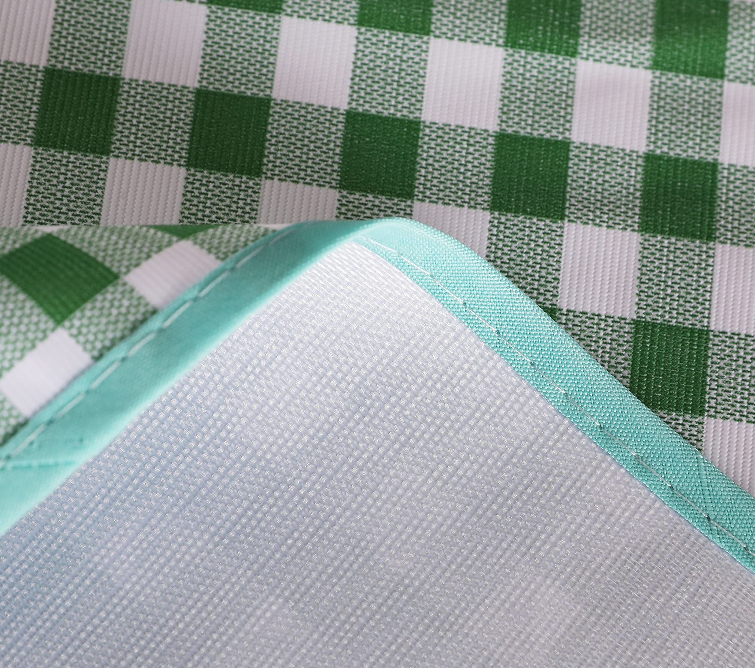 VINYLLA Green Stripe Easy Wipe Clean Vinyl Tablecloth 54x90 Inch - Waterproof & Stain Resistant Dining Table Cover for Kitchen, Party & Outdoor Use