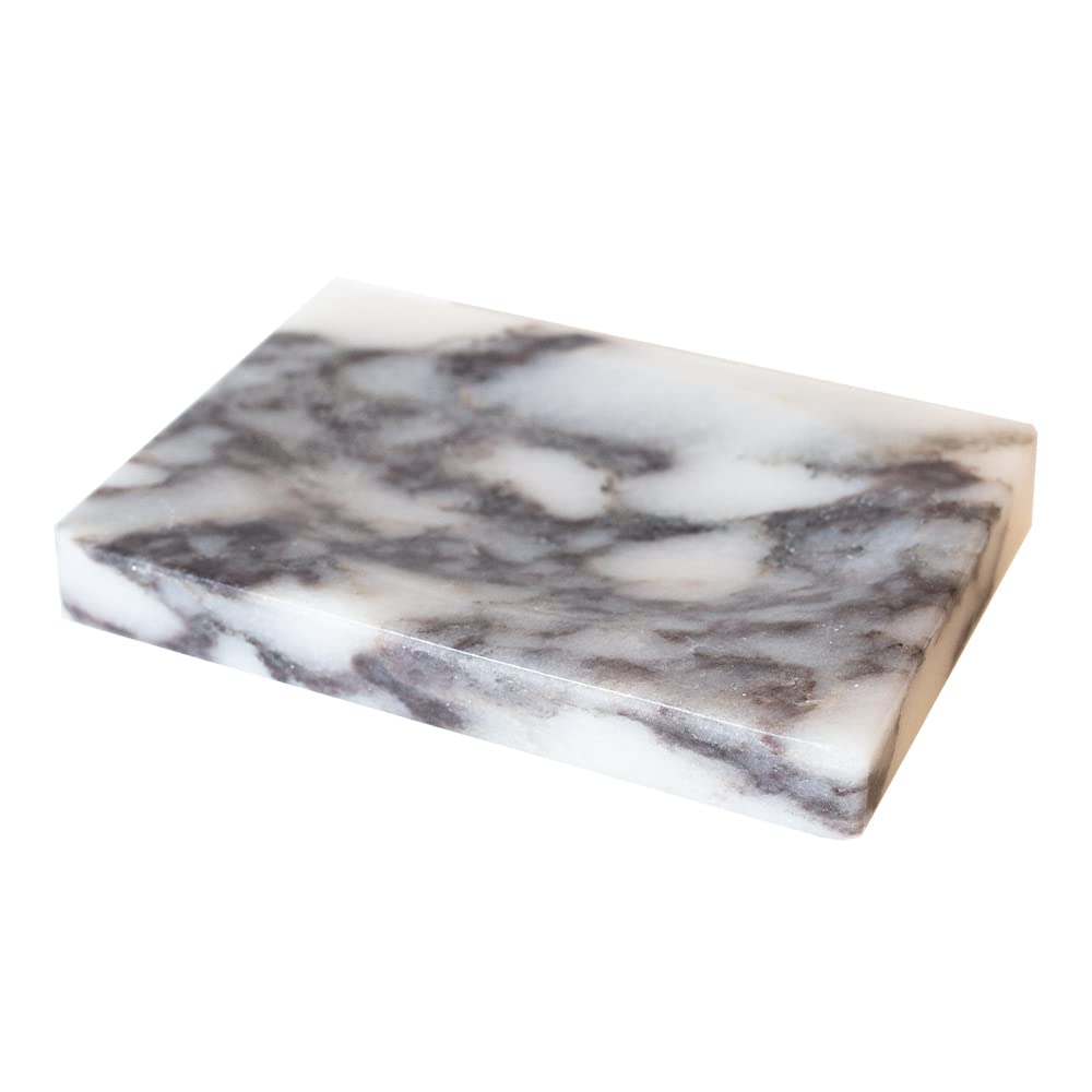 Premium Natural Marble Soap Dish Tray - Elegant Soap Holder & Trinket Plate for Bathroom, Kitchen, Vanity | Water-Resistant, Durable Marble Bath Accessory for Sink Countertop & Shower Organization