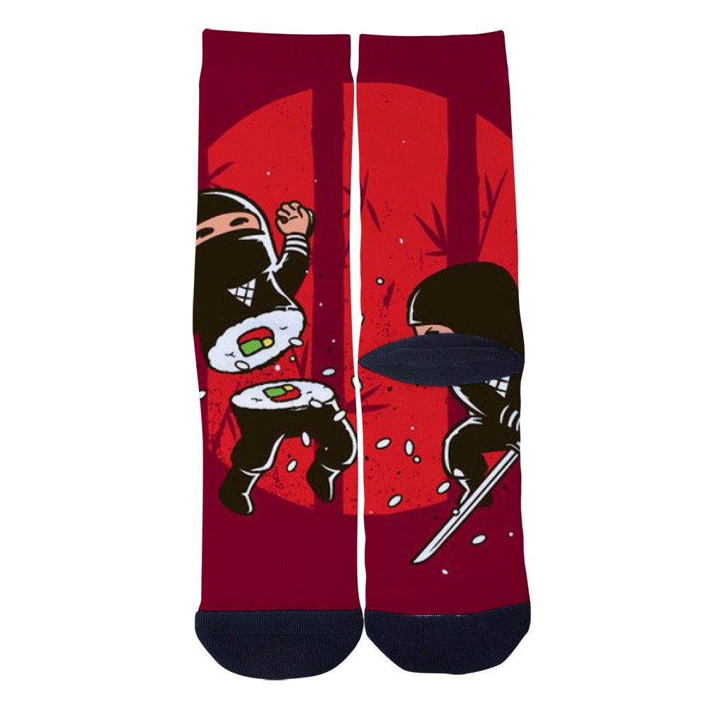 EveninSky Custom Sushi Ninja Novelty Crew Socks for Men & Women - Fun Casual Socks for Cosplay, Gifts, and Everyday Wear