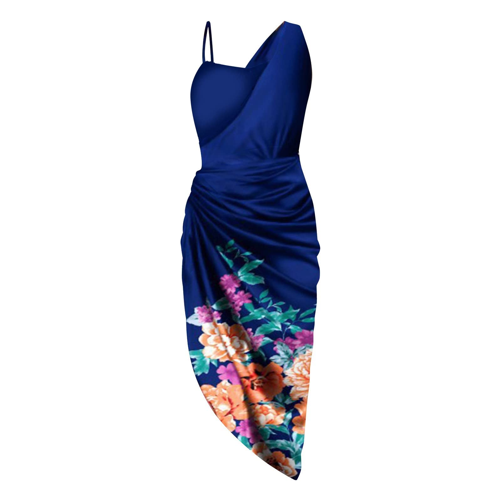 KUIOLYPOER Women's Sexy Sequin Slit Maxi Dress - One Shoulder Smocked Cocktail Dress for Summer Weddings & Parties | Elegant Formal Gown for Evening Events, Date Nights & Special Occasions