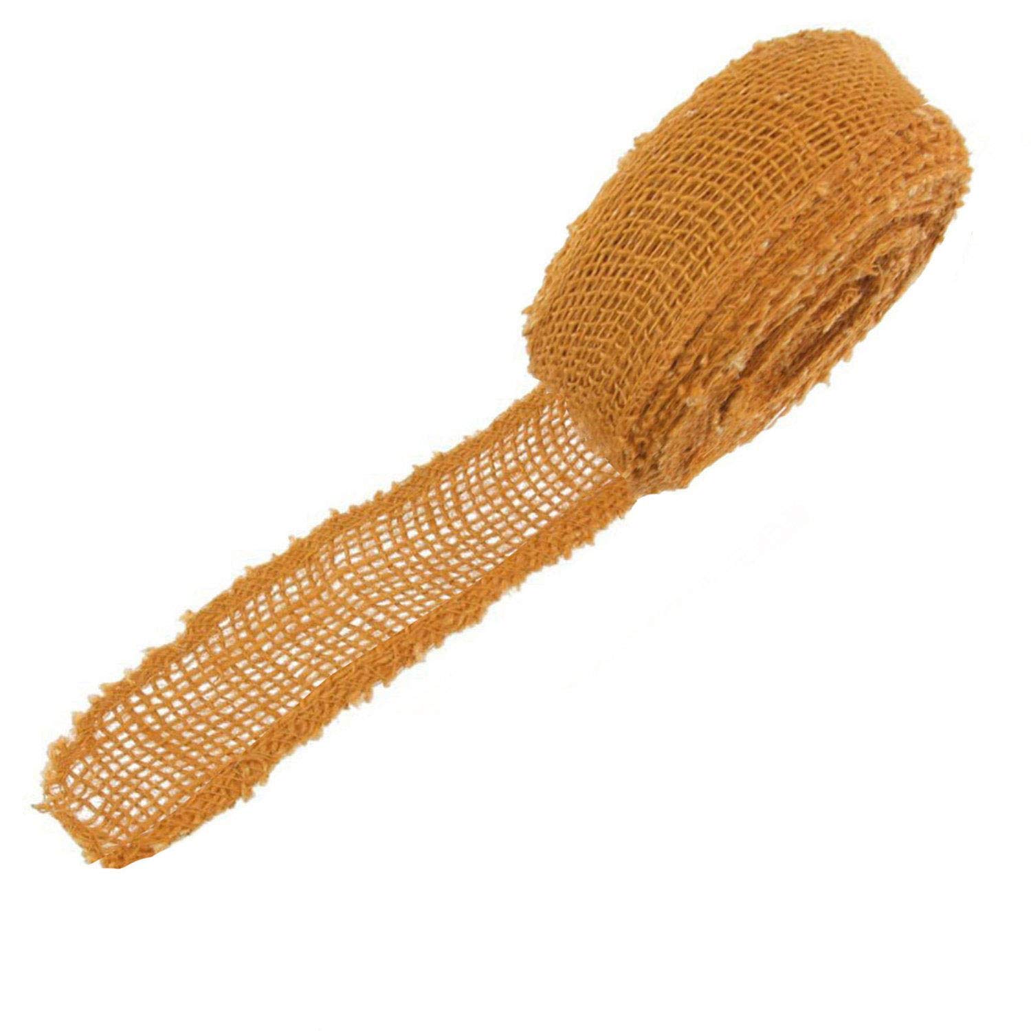 JubileeYarn 1.5 Inch Wide 10 Yard Pumpkin Burlap Fabric Ribbon Roll - 60 Pieces Bulk Pack for Fall Crafts, DIY Home Decor, Gift Wrapping & Seasonal Party Decorations