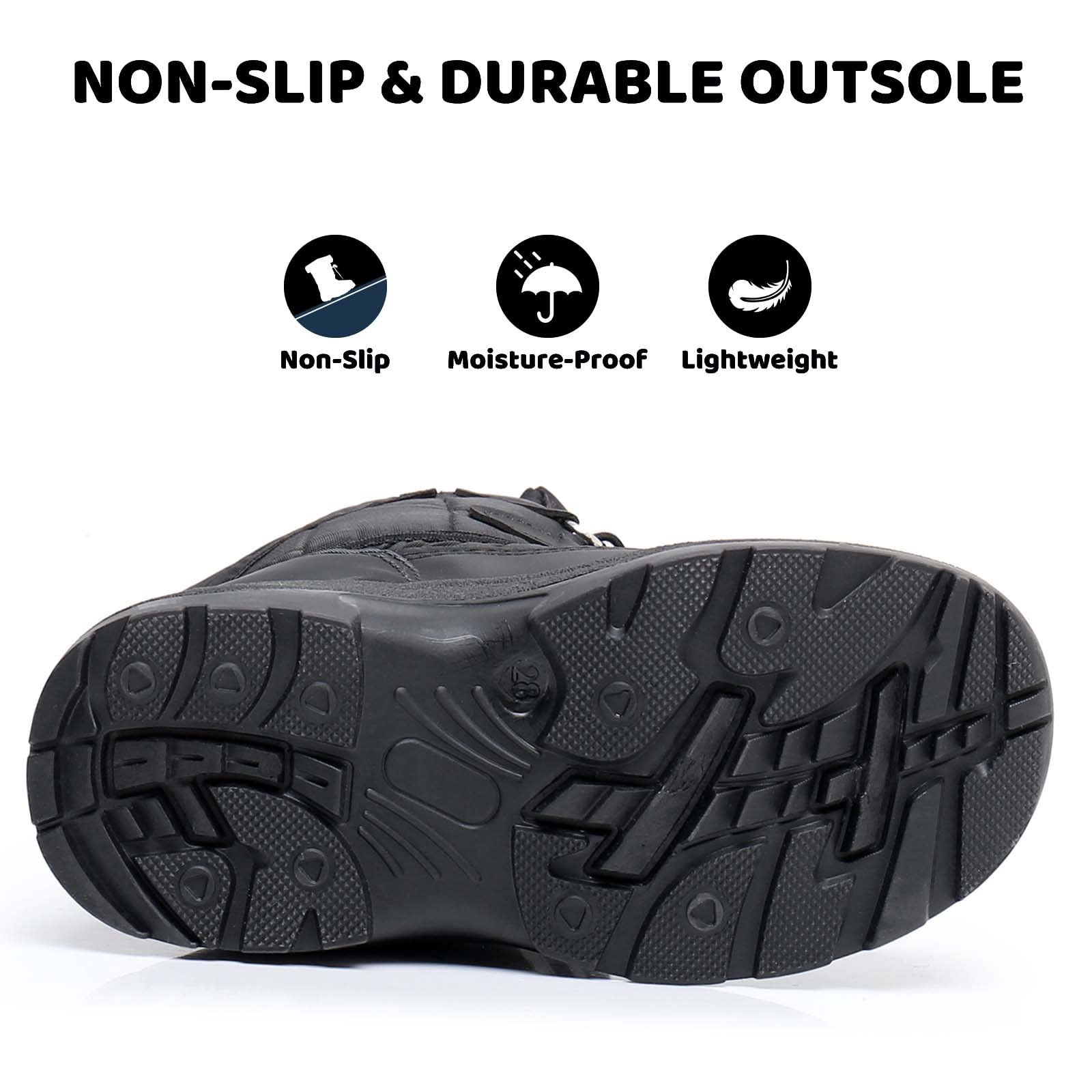 Apakowa Kids' Winter Snow Boots for Boys & Girls - Waterproof, Warm & Comfortable Toddler/Little Kid Boots for Snow Play, Outdoor Adventures & Cold Weather