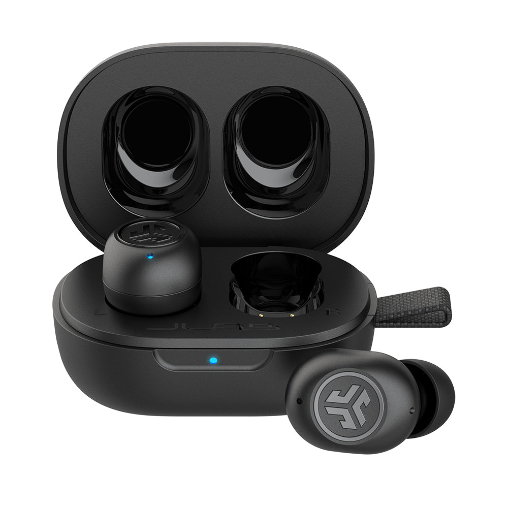 JBuds Mini True Wireless Earbuds - Bluetooth 5.0, IPX5 Waterproof, 24H Playtime, Noise Cancelling Headphones for Running, Workout & Travel (Black)