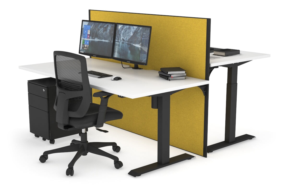 Height Adjustable 2 Person Workbench - 1400L x 800W with Cable Management | Heavy Duty Office & Workshop Desk for Collaborative Work & DIY Projects
