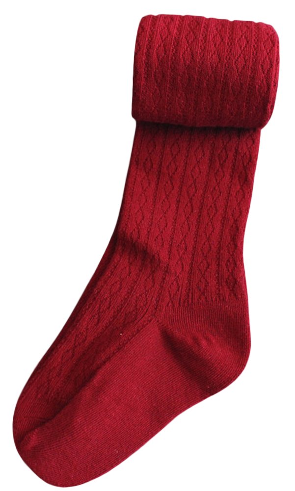 Little Girls' Cotton Knitted Footed Tights - Soft Baby Leg Warmers & Stockings for Toddlers - Perfect for Winter, Playtime & Dress-Up Outfits