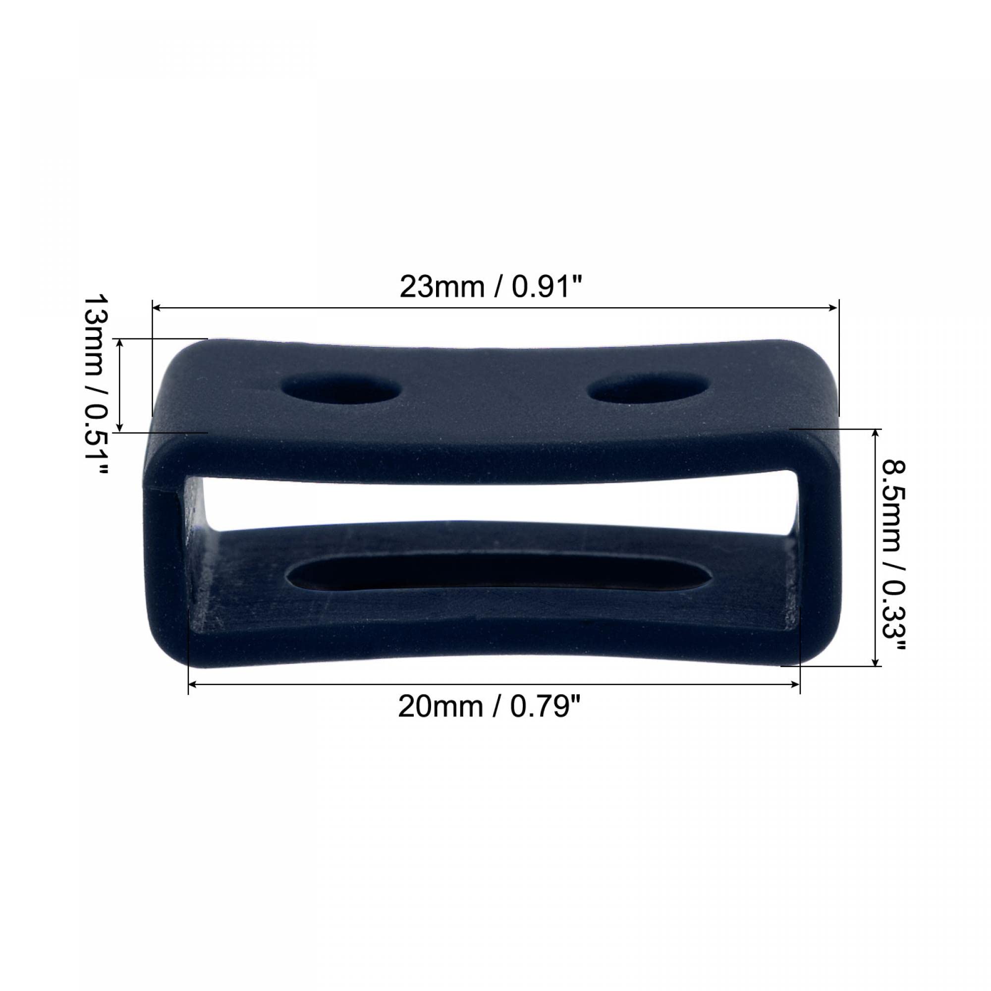 Rubber Watch Band Loops 20mm Navy Blue - 2 Pcs for Secure Fit