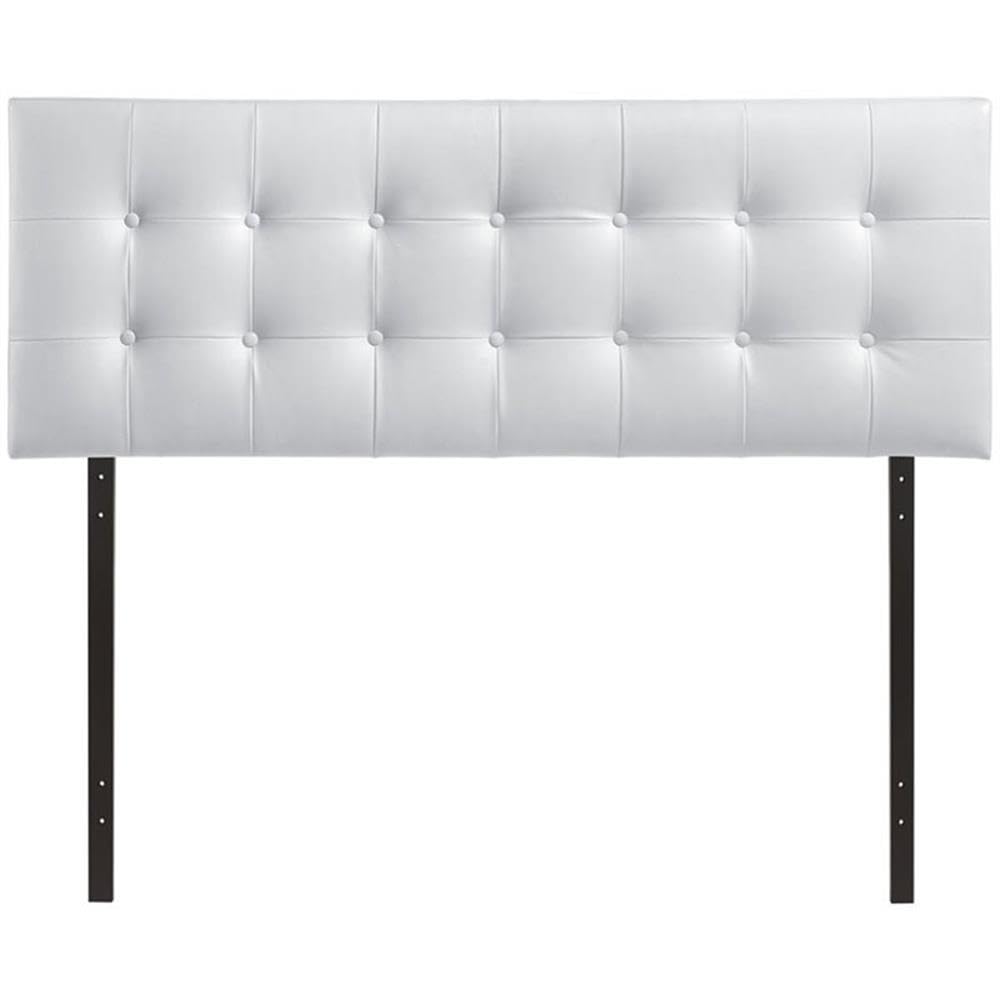 Modern White Vinyl Queen Panel Headboard - Hawthorne Collections - Elegant Bedroom Upgrade for Master & Guest Rooms