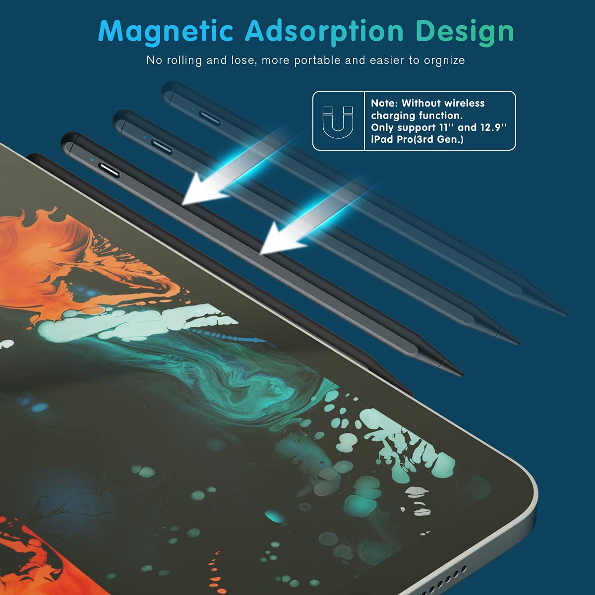 Premium Stylus Pen for iPad 10th & 9th Generation - Active Pencil with Palm Rejection Technology | Compatible with iPad Pro 12.9/11 inch, iPad Air 5/4/3 & iPad 8/7/6 (2018-2023 Models) | Perfect for Digital Art, Note-Taking & Professional Work