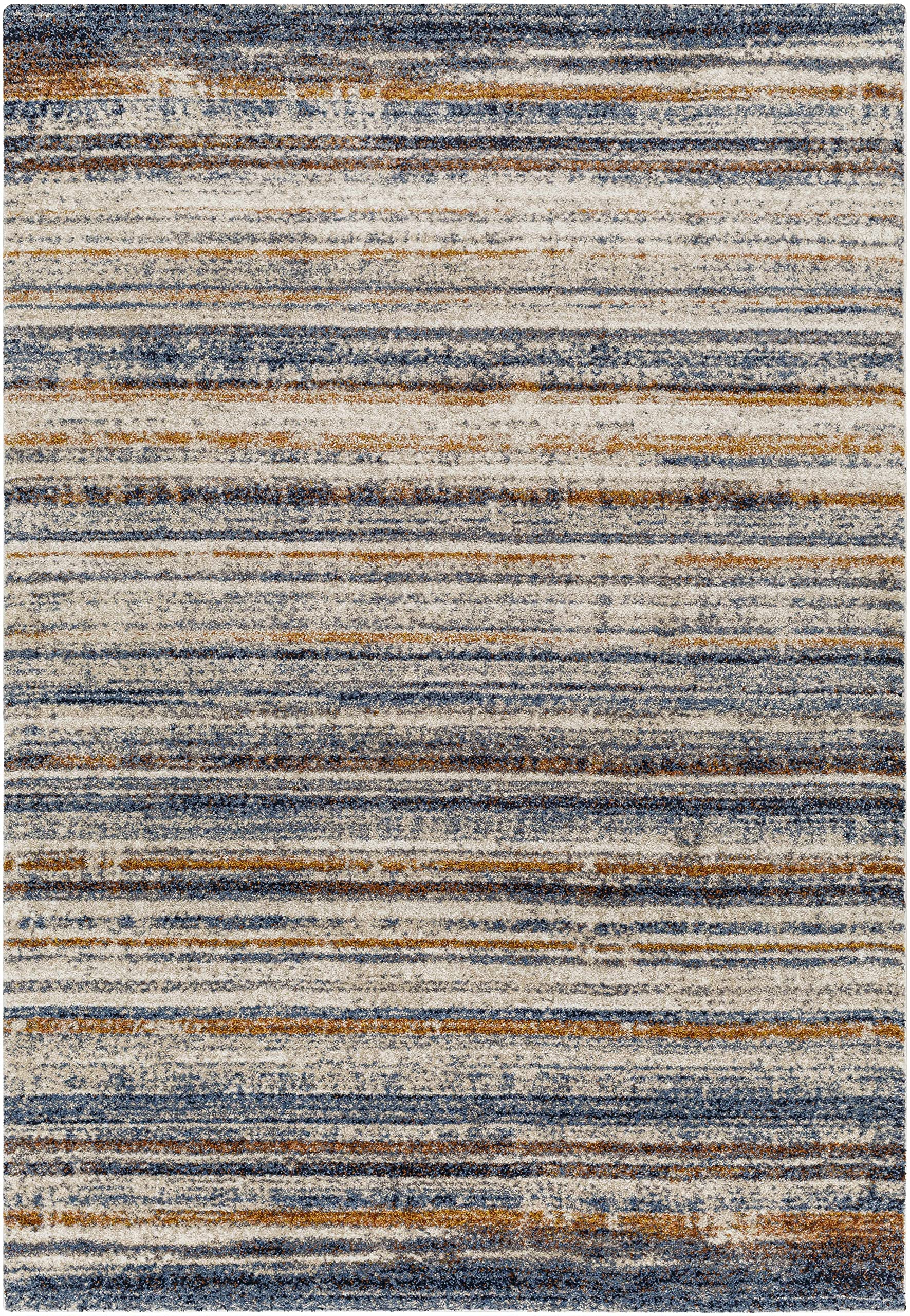 Premium Hauteloom Dumaguil Area Rug - Soft High Pile Living Room & Bedroom Carpet - Blue, Yellow, Brown 7'10