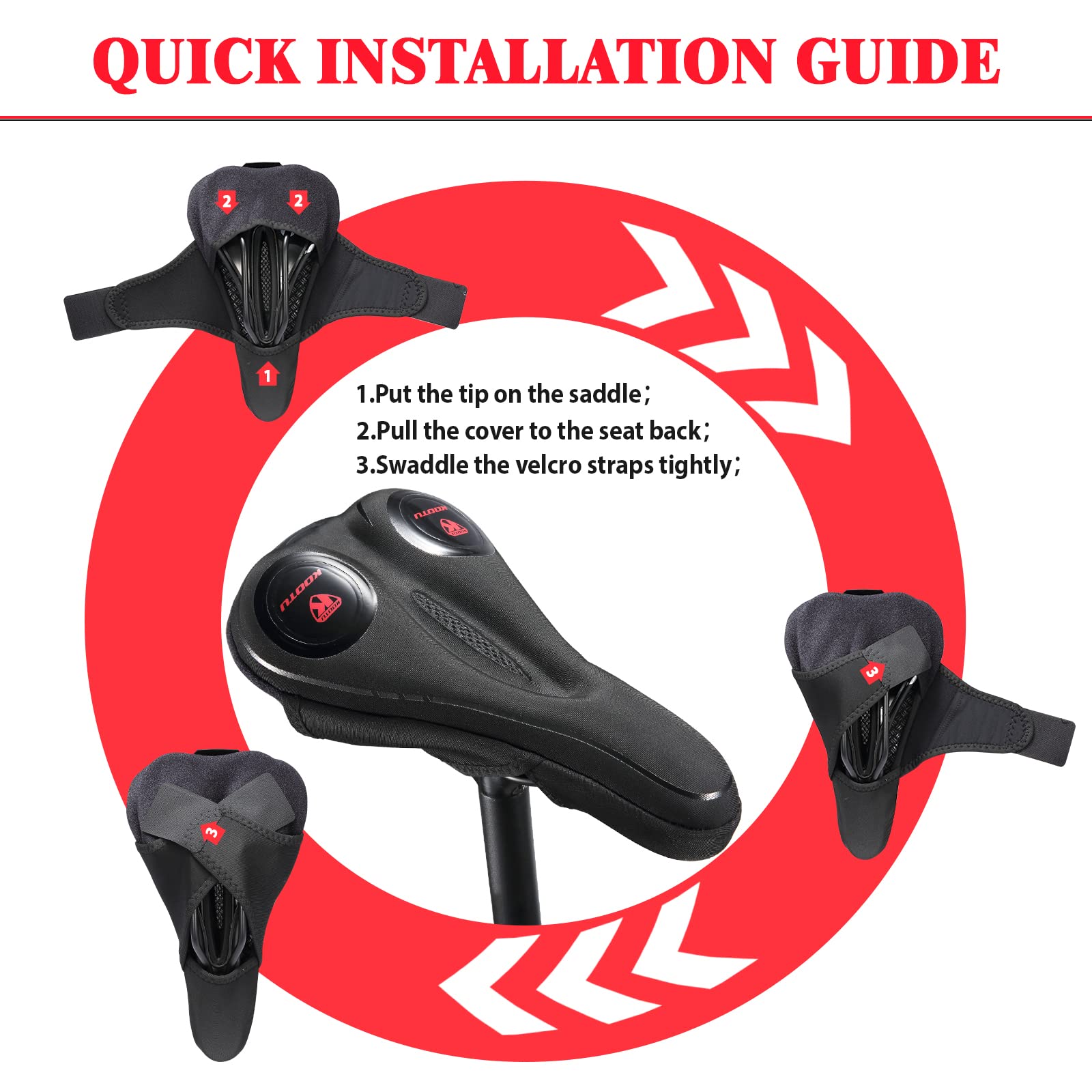 SAVADECK Gel Bike Seat Cushion - Extra Soft Padded Bicycle Saddle for Men & Women - Universal Fit for Peloton, Road & Mountain Bikes - Comfortable Narrow Seat Cover for Long Rides & Indoor Cycling Workouts