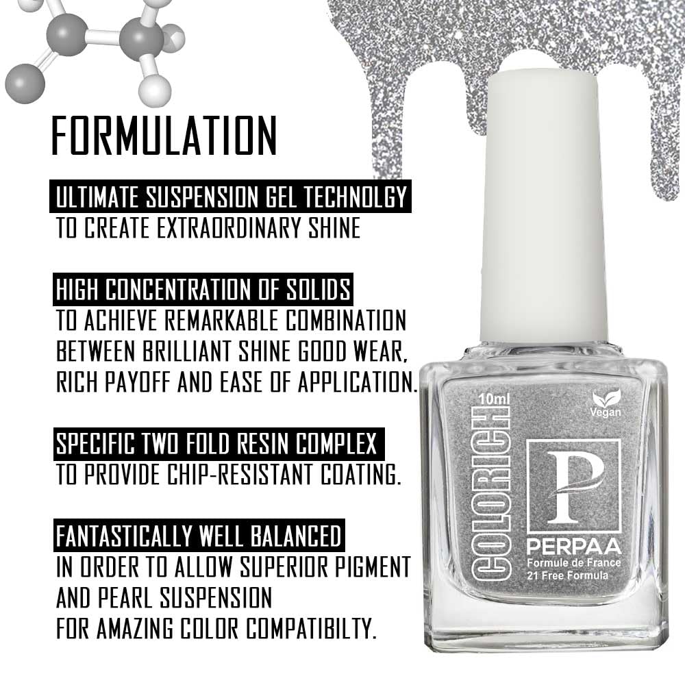PERPAA Vegan Nail Polish Set - Quick Dry, Glossy Finish, Non-Toxic & Cruelty-Free - 2 Colors (Texture Silver & Army Green) 10ml Each - Perfect for Nail Art, Manicures, and Gift Giving