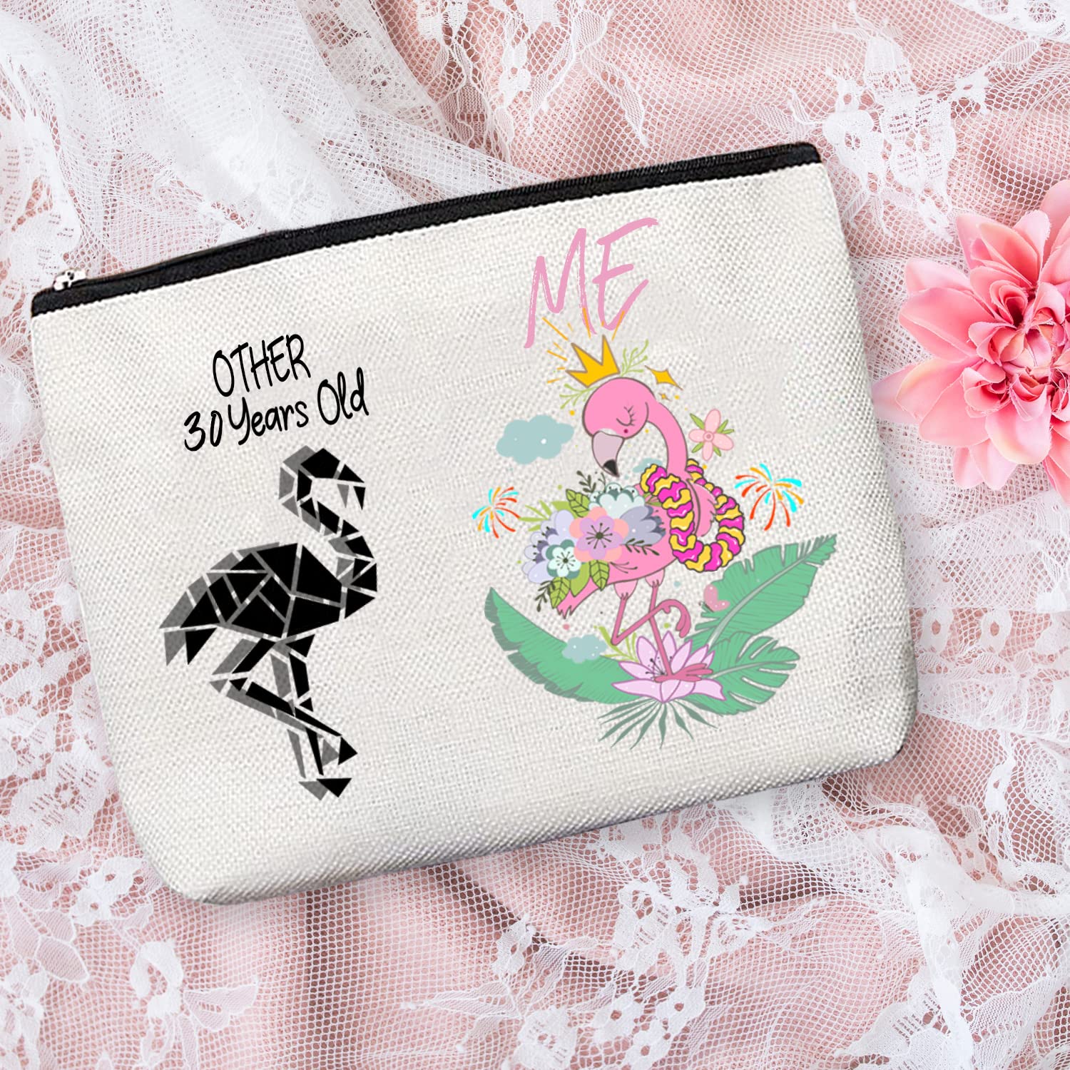 30th Birthday Gifts for Women - Elegant Makeup Bag & Compact Mirror Set - Perfect 30 Year Old Birthday Present - Ideal for Parties, Travel & Daily Use