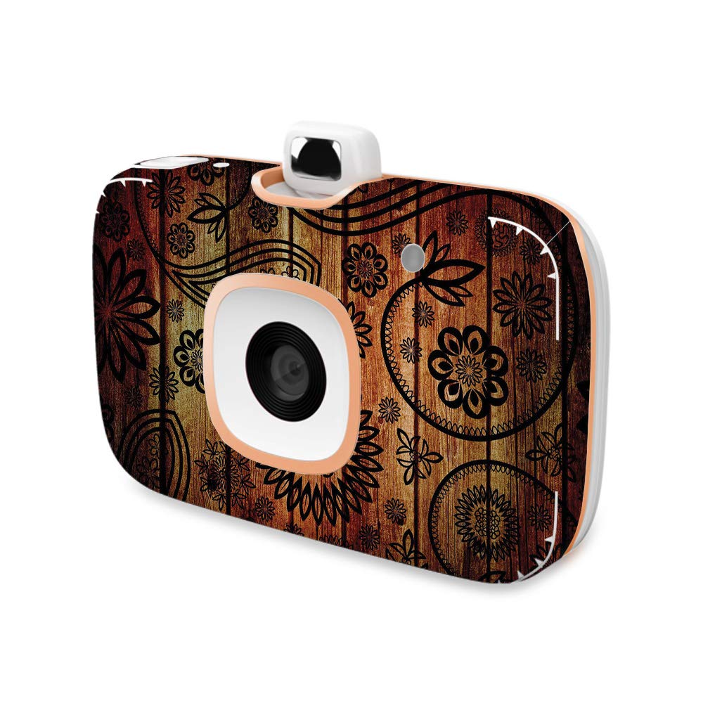MightySkins Vinyl Decal Wrap Cover for HP Sprocket 2-in-1 Photo Printer - Wooden Floral Design | Protective Durable Skin Compatible with HP Sprocket | Easy to Apply & Remove | Made in USA | Perfect for Home Office, Travel & Gift Giving